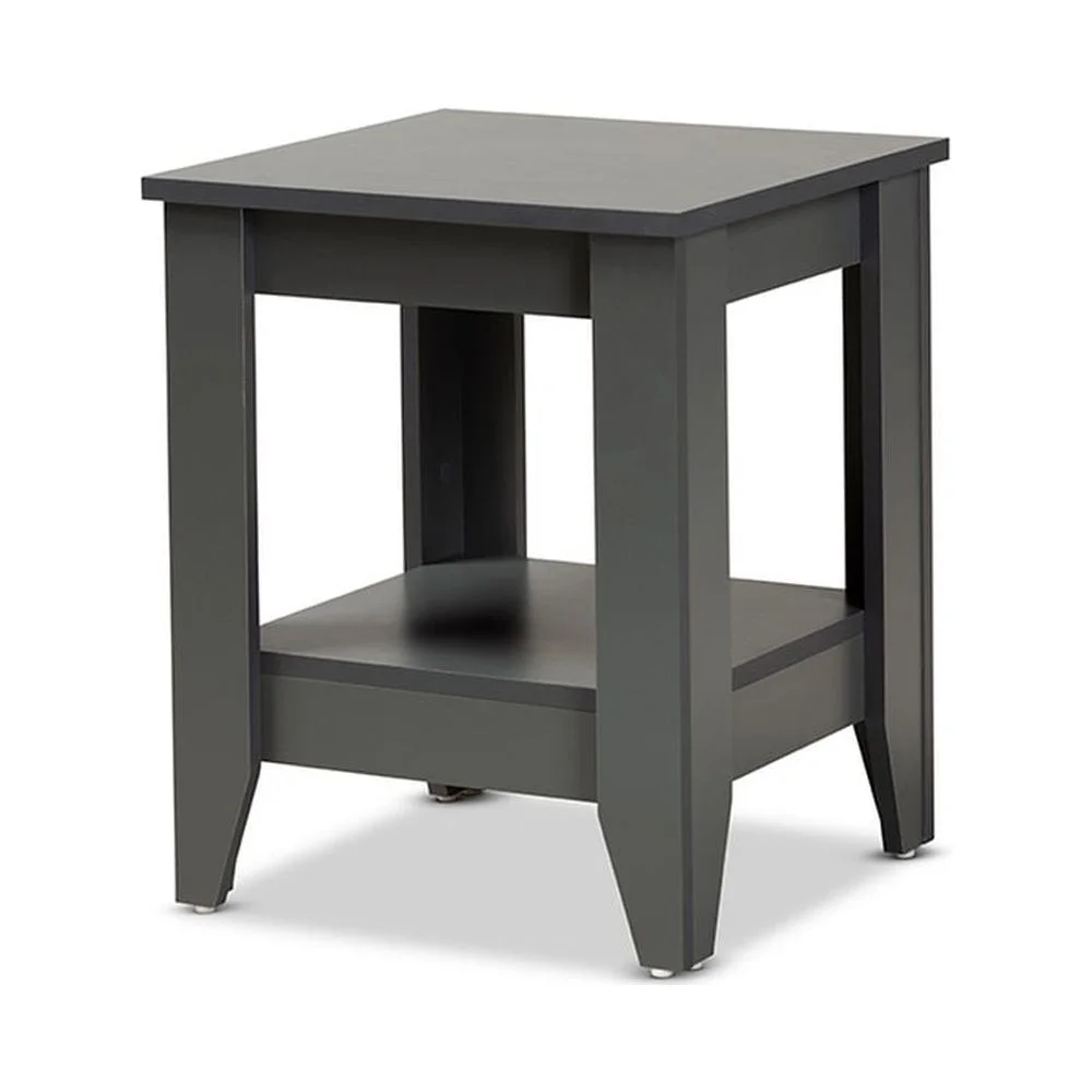 Baxton Studio Audra Modern and Contemporary Grey Finished Wood Living Room End Table