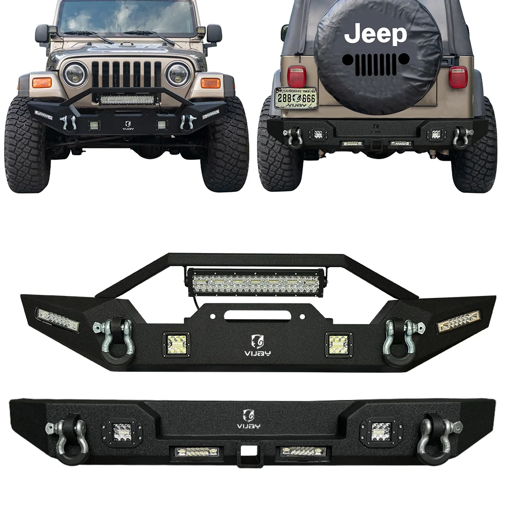 Vijay Front and Rear Bumper Fits Jeep Wrangler TJ From 1997 to 2006