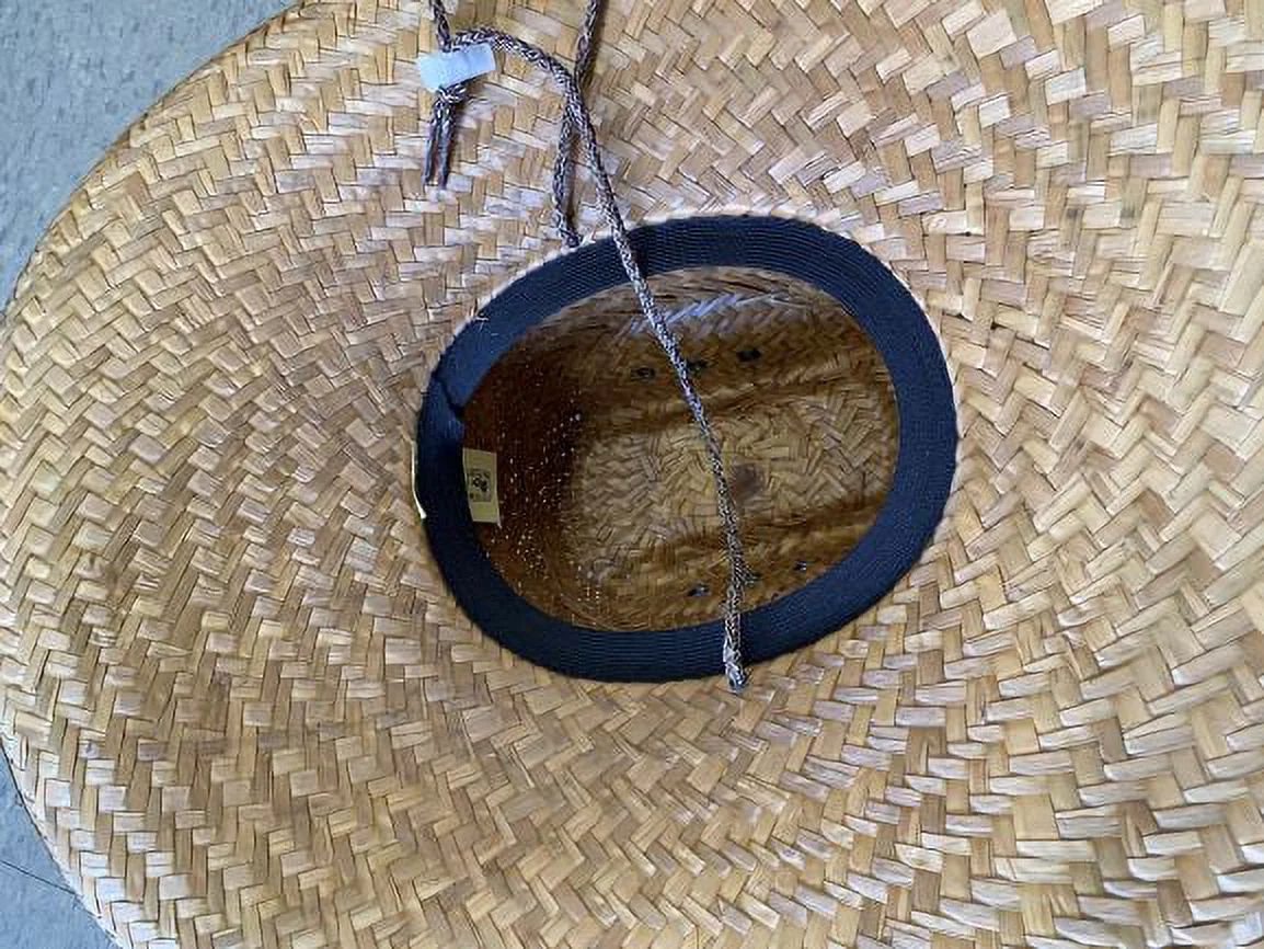 Large Brim NATURAL Straw COWBOY HAT BEACH GARDENER LIFE GUARD HAT FISHING Hiking Made in MEXICO