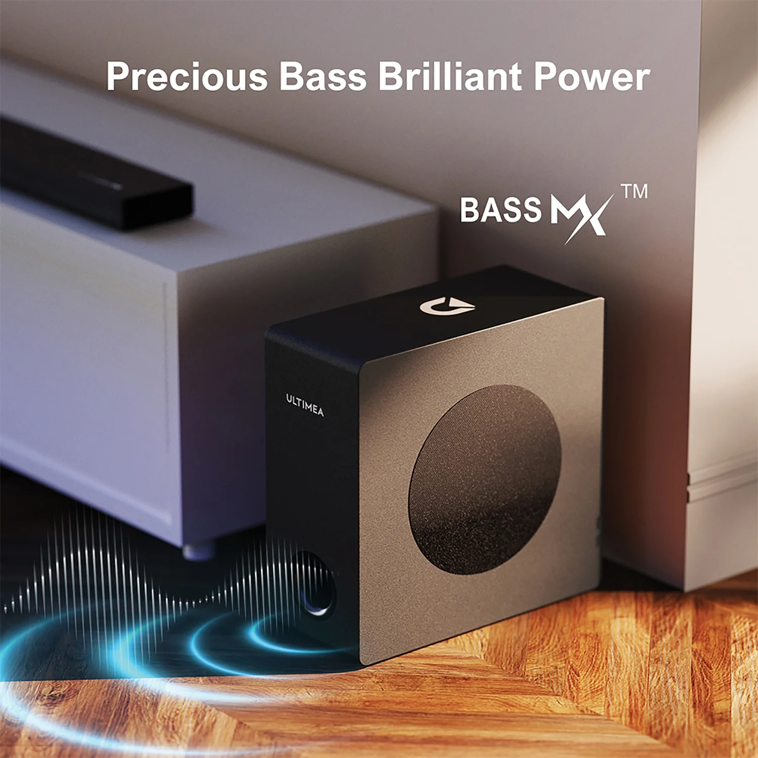 Ultimea Nova S50 2.1-Channel Virtual Dolby Atmos 15.7-In. Sound Bar with Subwoofer, Black, U2120