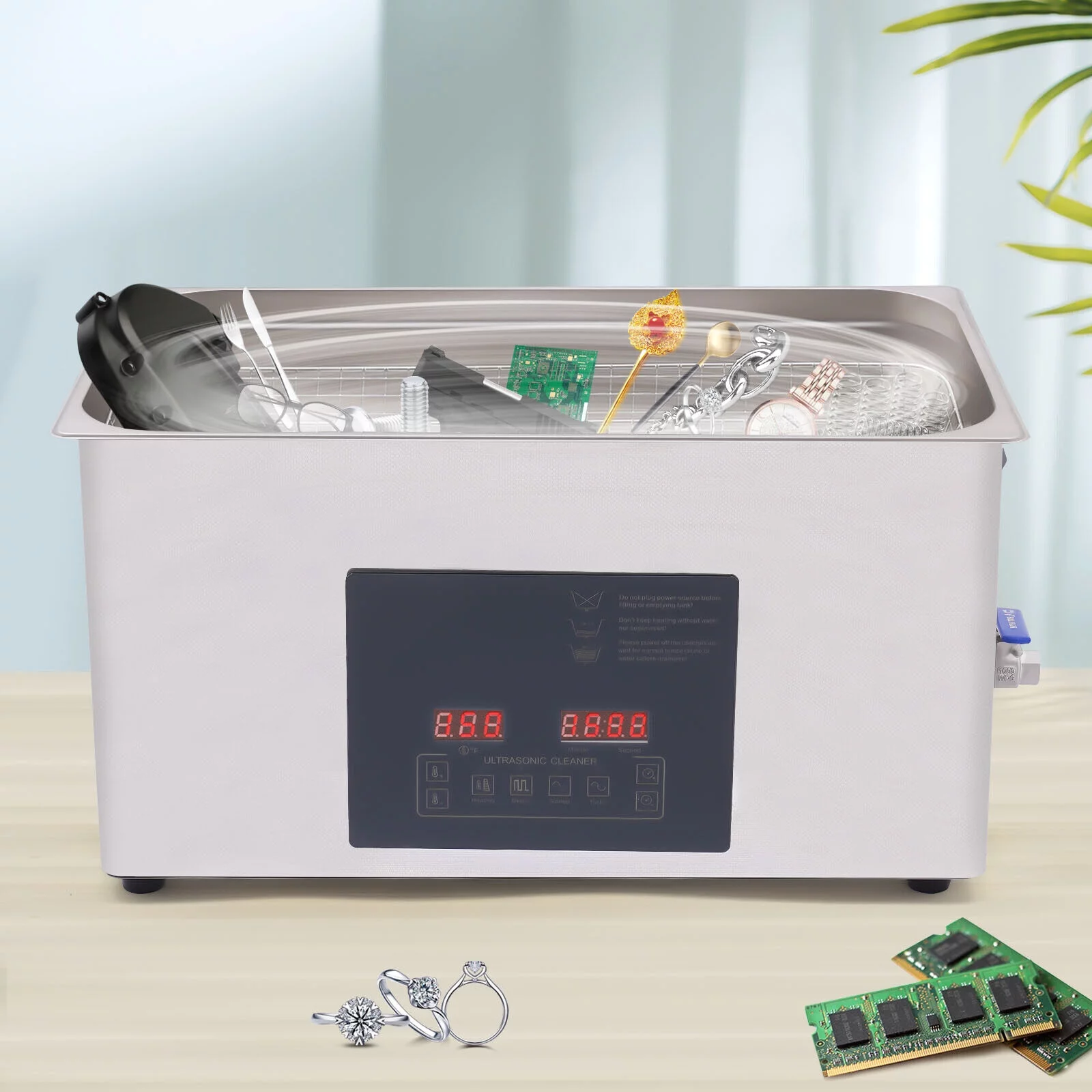 Commercial 10L 22L Ultrasonic Cleaner Industry Double Frequency Jewelry Glasses 0-80℃/0-176℉