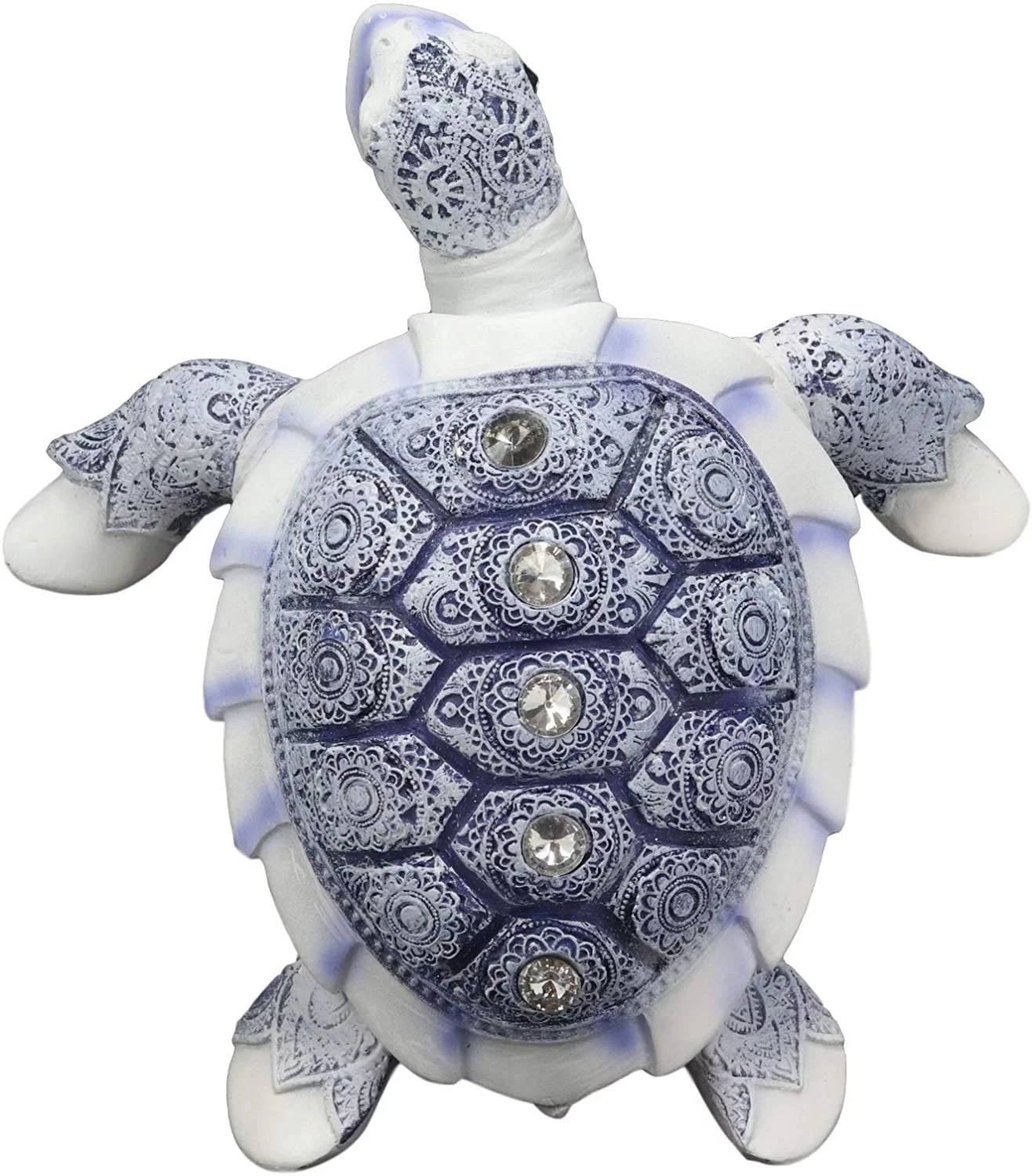 Ming Terracotta Blue And White Feng Shui Celestial Sea Turtle Statue 7.5