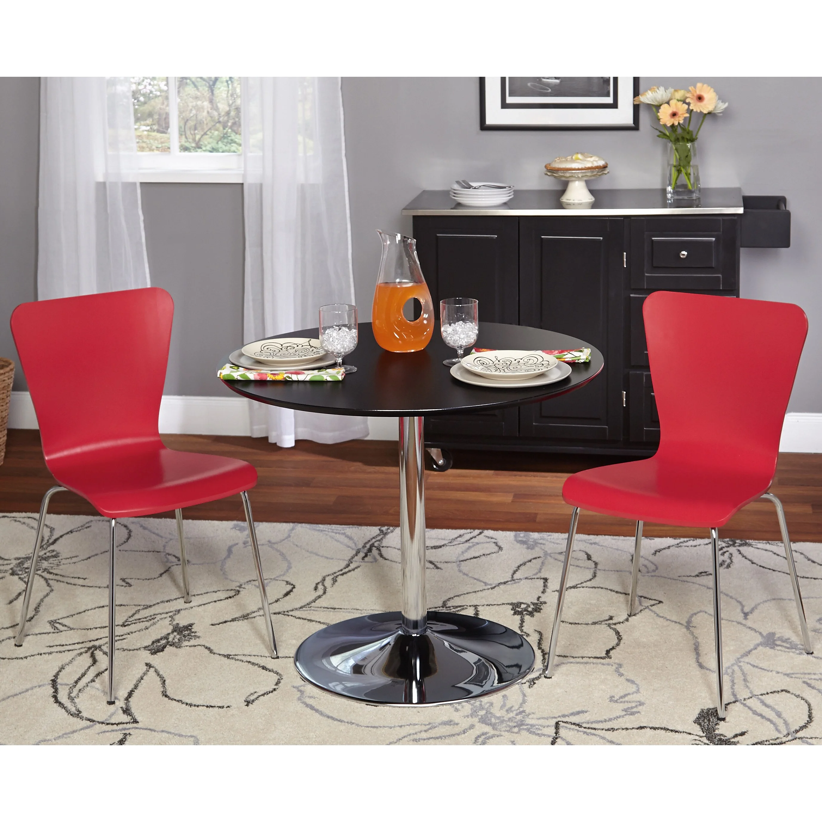 Simple Living  3-piece Pisa Dining Set Black