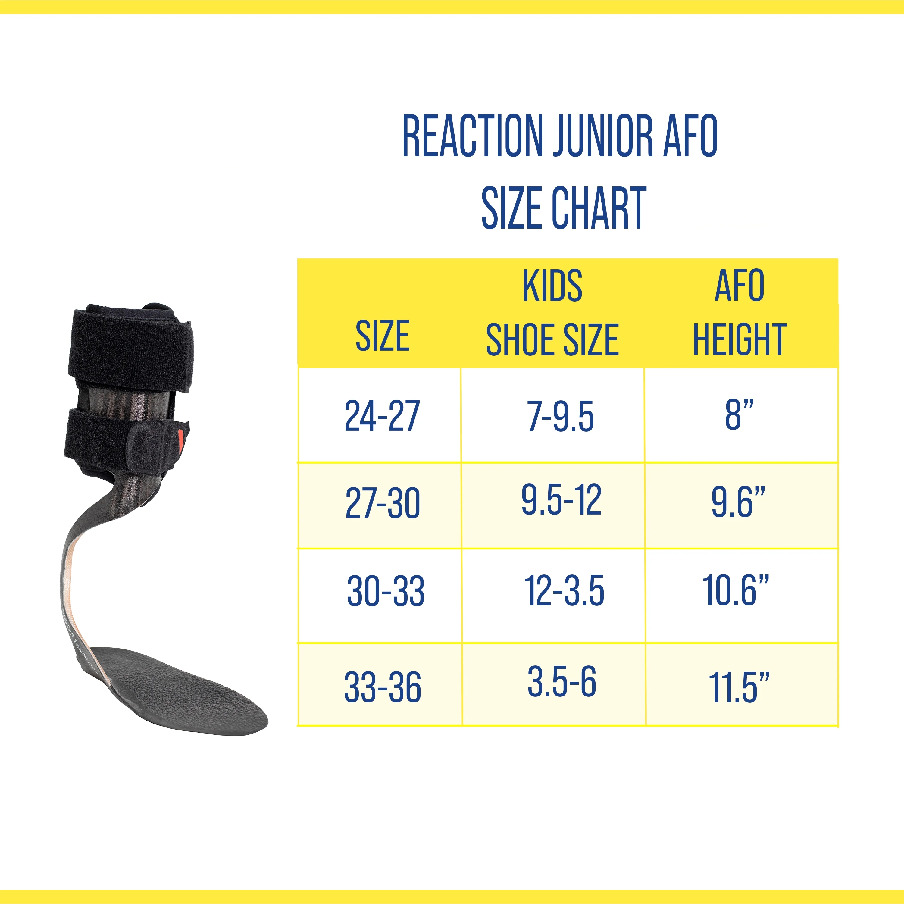 Reaction Carbon Fiber Pediatric AFO Brace PDAC L1932 - by Brace Direct