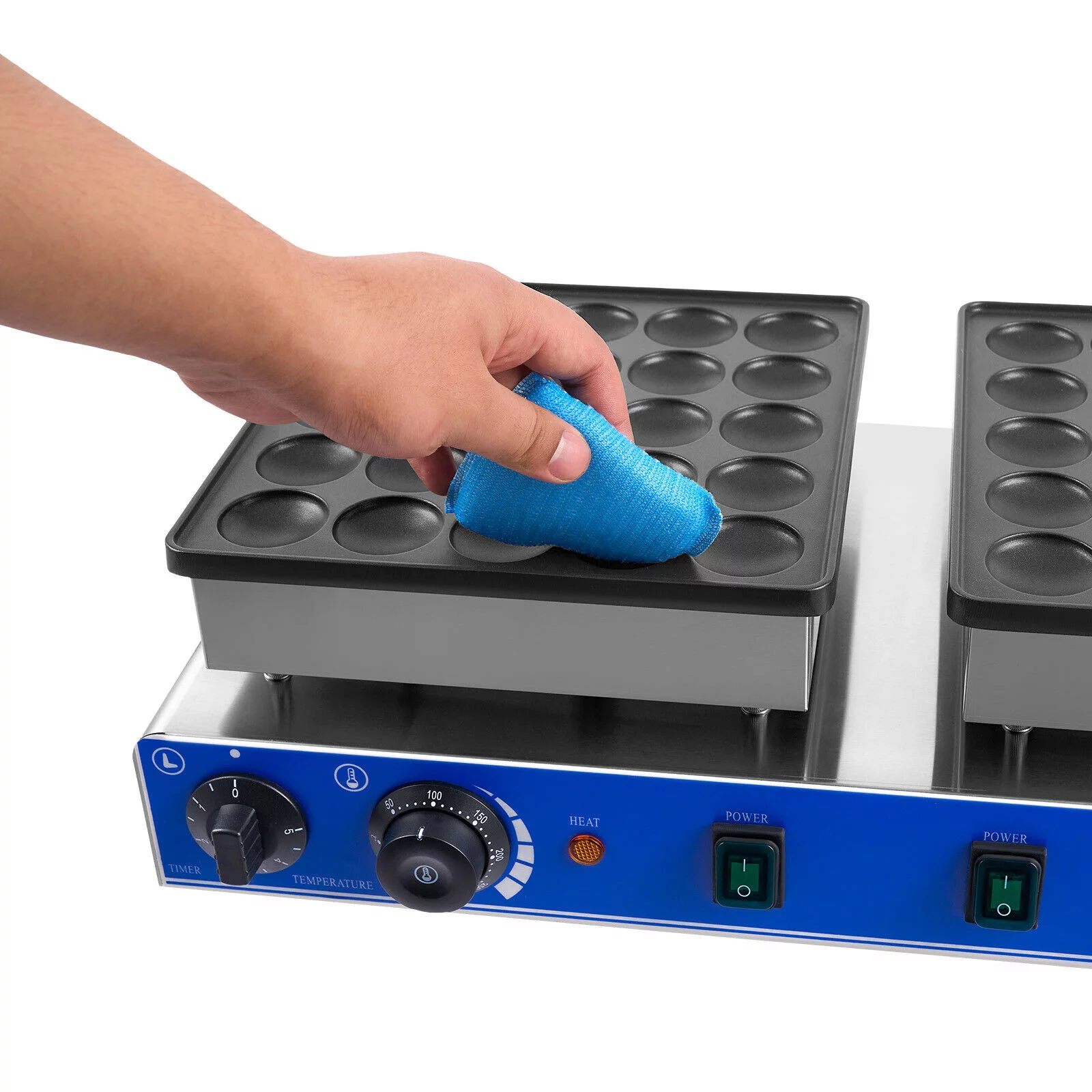 Miumaeov Commercial Waffle Maker Machine 50pcs 1.8'' Mini Dutch Pancakes Maker Nonstick Electric Waffle Baker