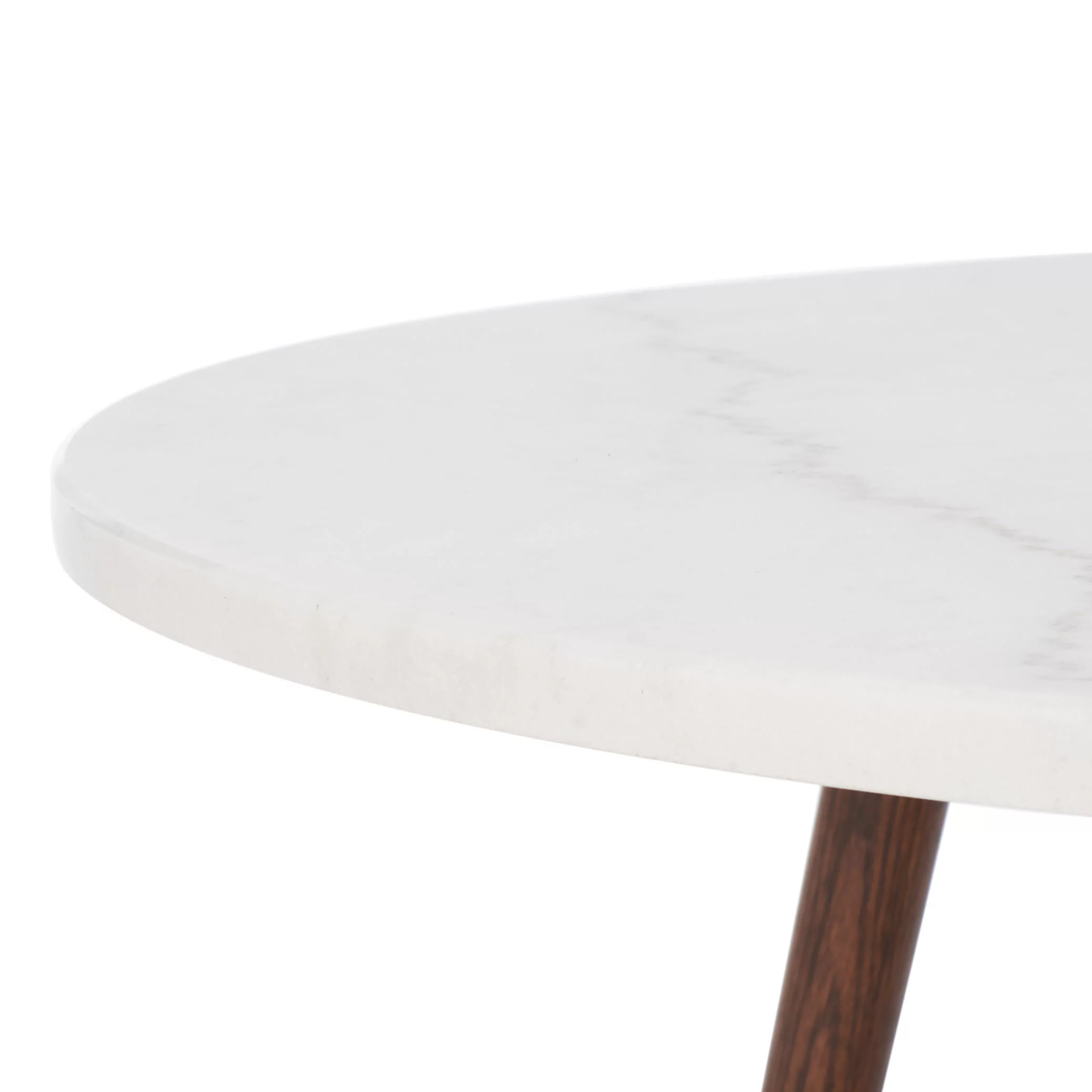 SAFAVIEH Maja Round Marble Coffee Table, Marble/Walnut