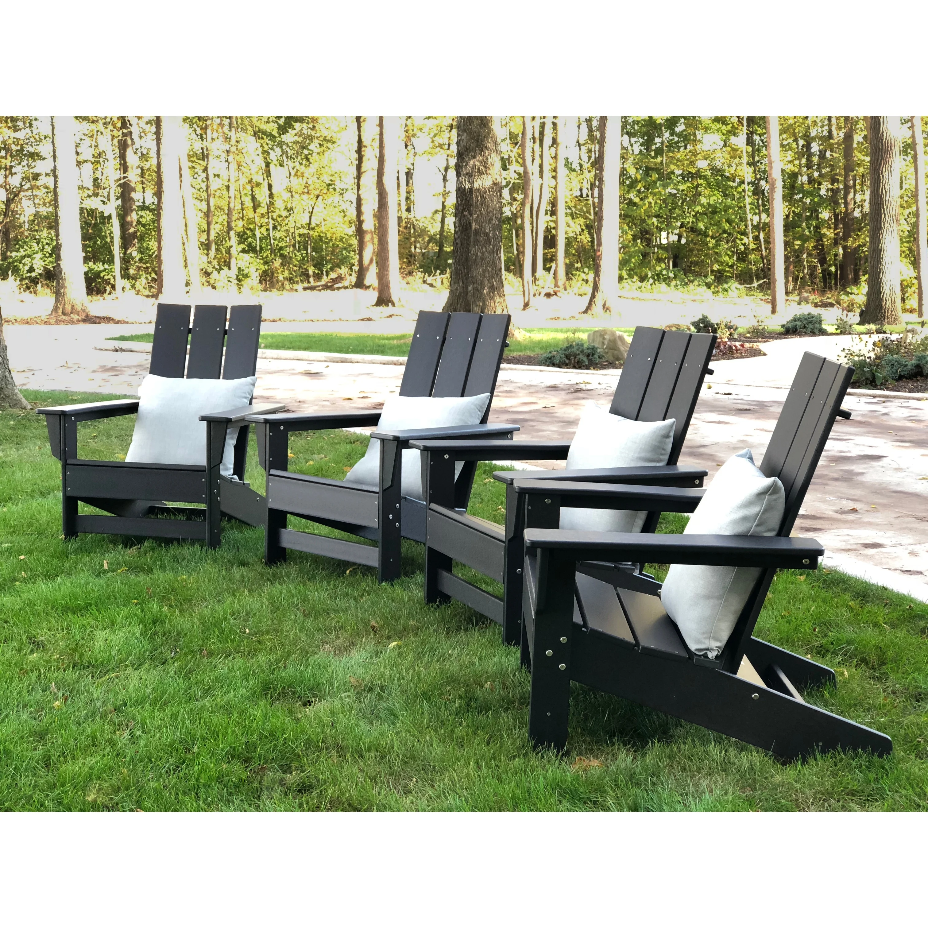 Havenside Home Hawkesbury Recycled Plastic Adirondack Chair (Set of 4) by  Chocolate