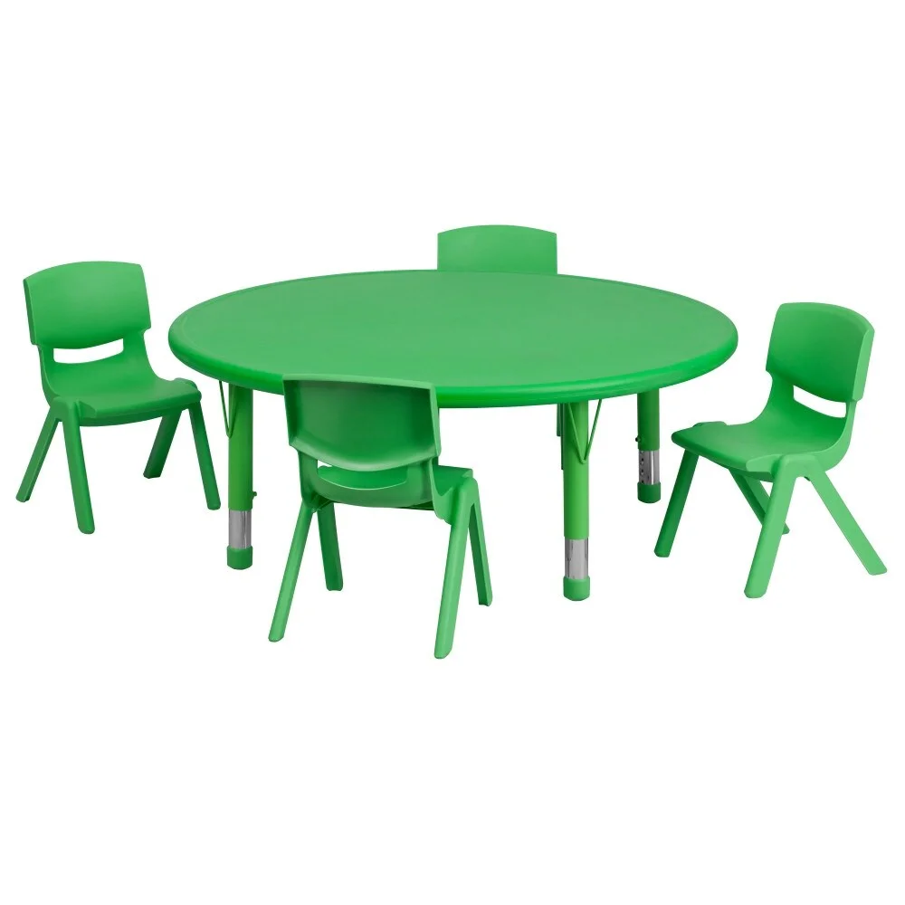 Flash Furniture 45-inch Height-adjustable Plastic Preschool Table Set