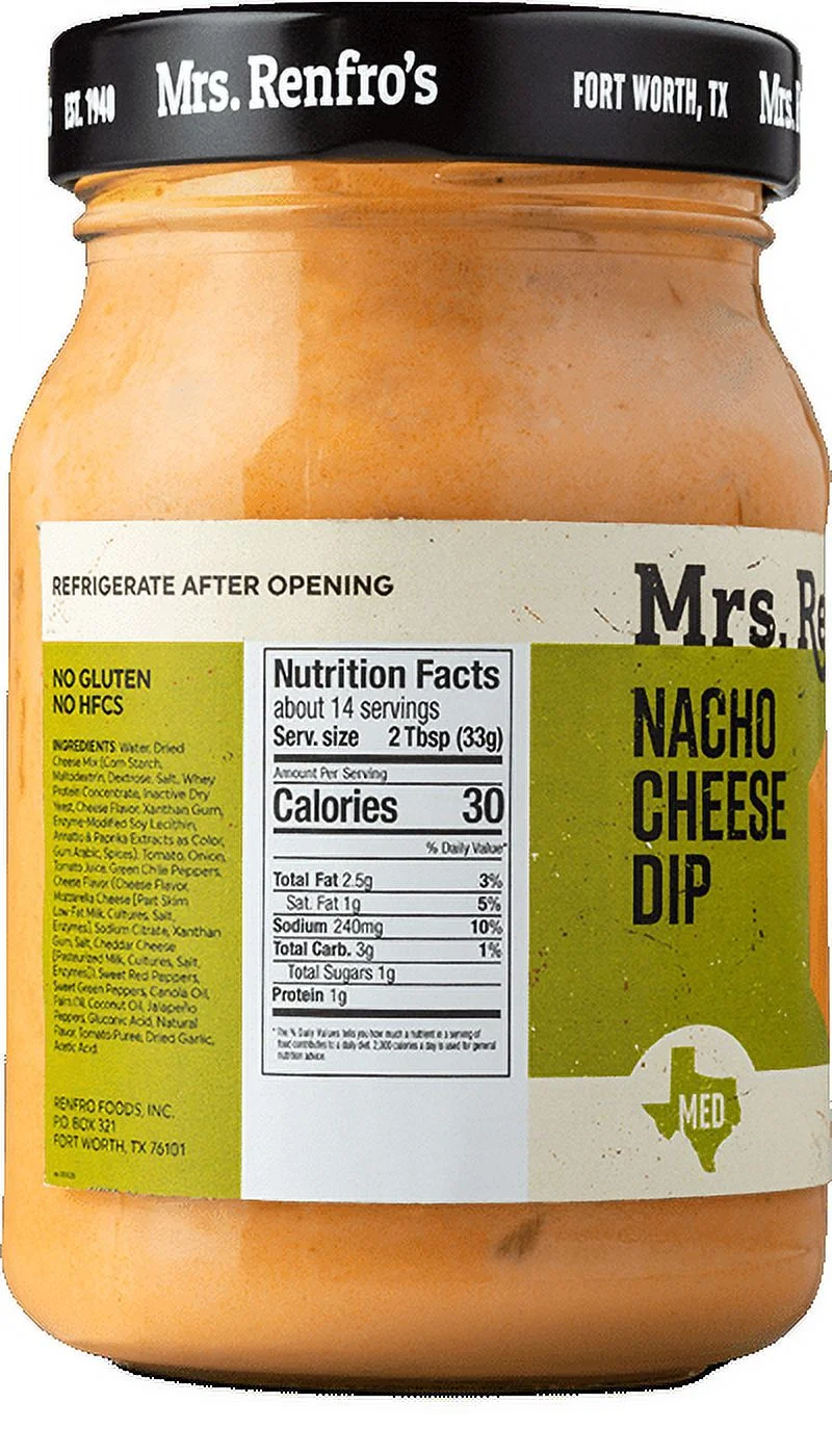 Mrs. Renfro's Nacho Cheese Dip - Medium -- 16 oz Pack of 2