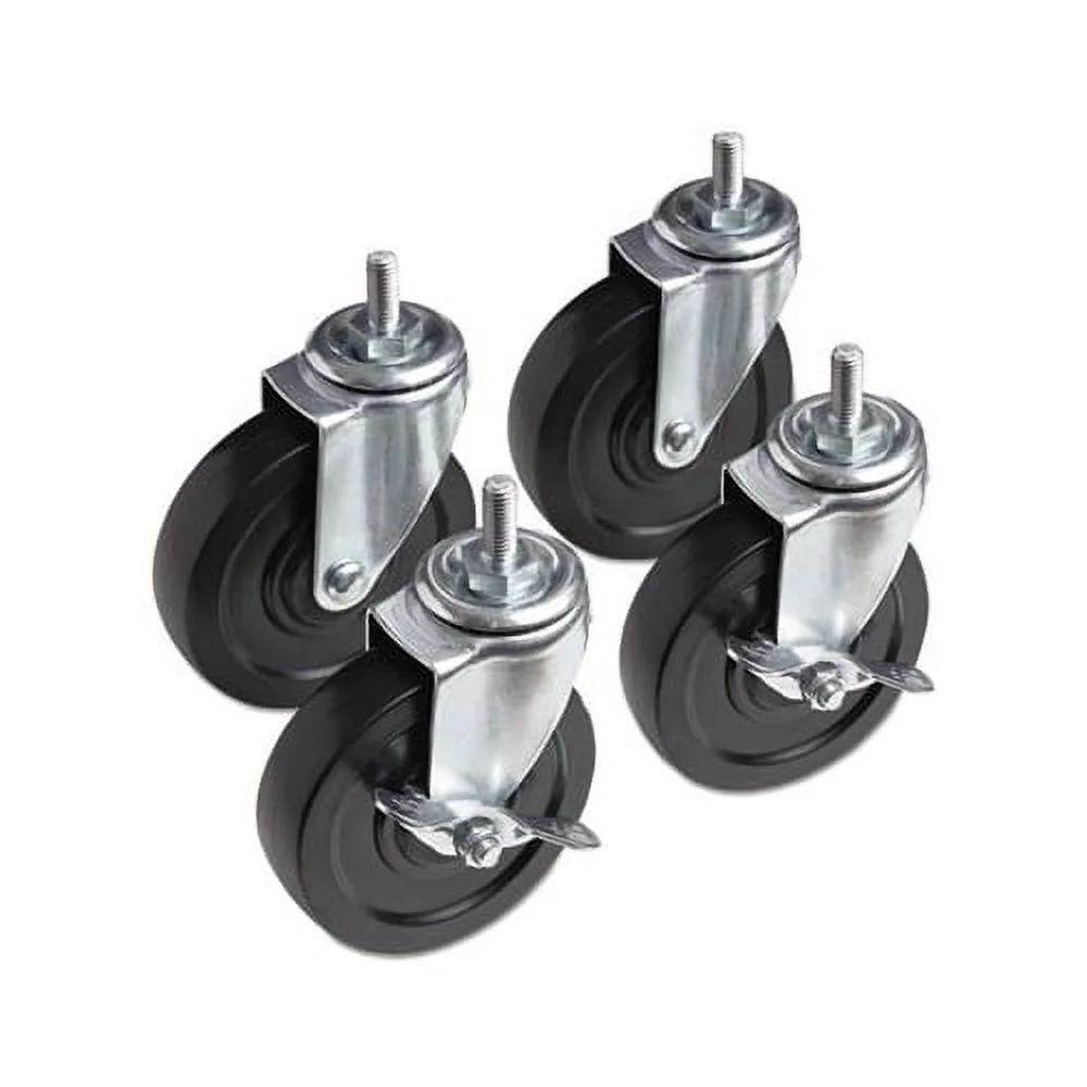Optional Casters For Wire Shelving 125 lbs/Caster, Black, 4/Set
