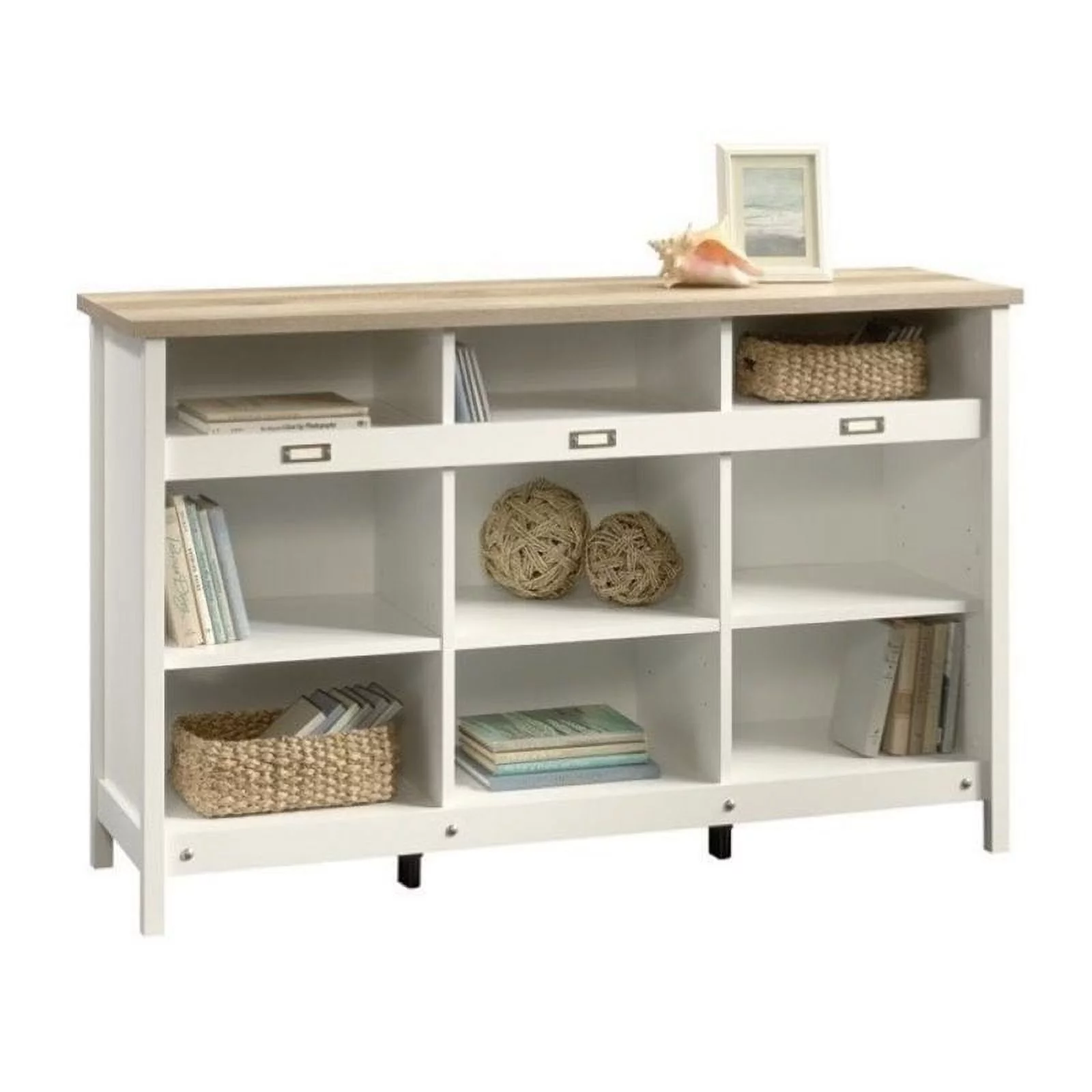 Pemberly Row 9 Cubby Bookcase in Soft White