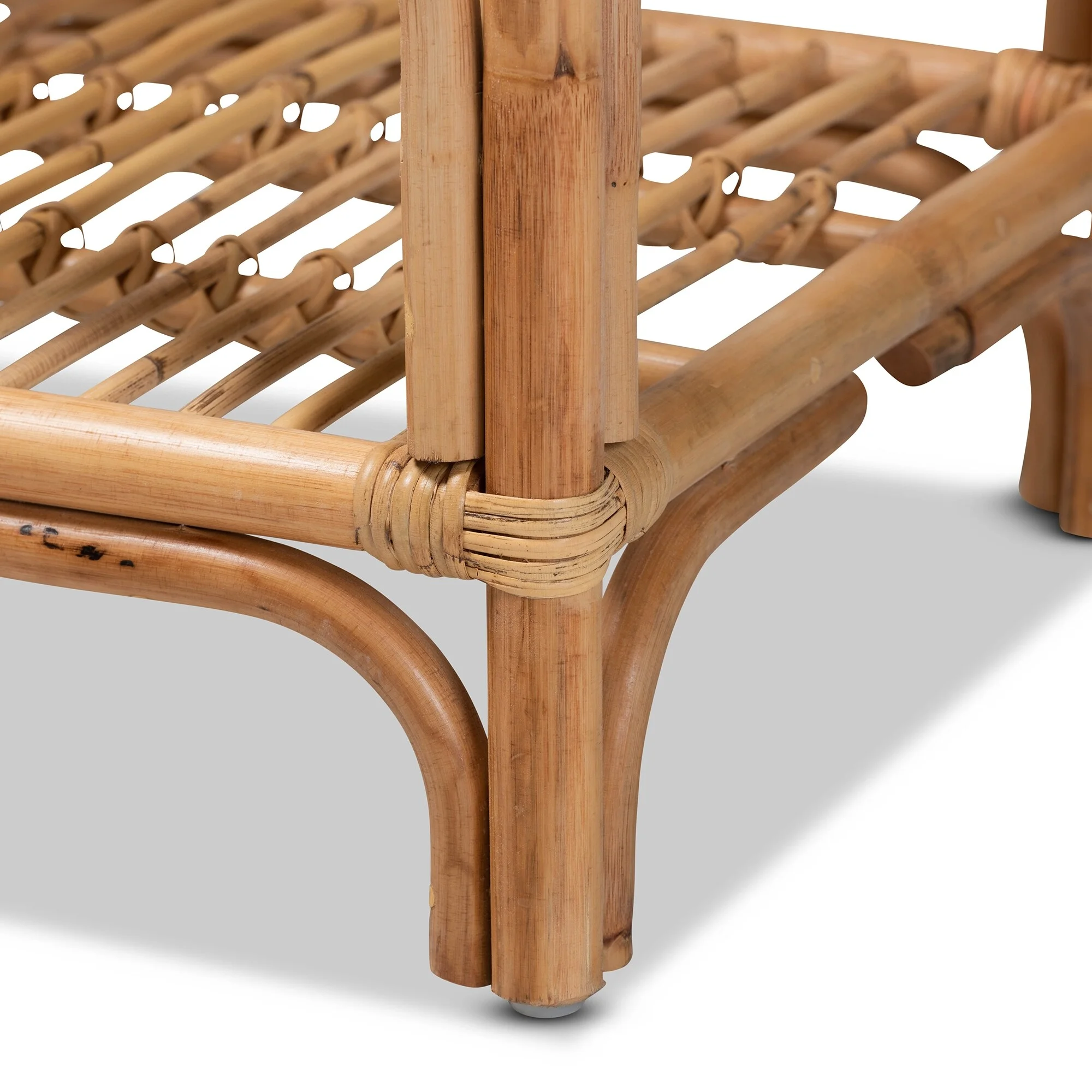 bali & pari Rose Modern Bohemian Natural Brown Rattan End Table