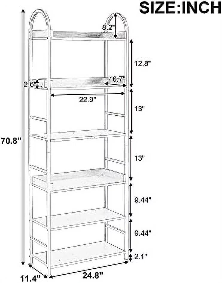 xrboomlife Ladder Bookcase 5-Tier Bookshelf Vintage Wall Mounted Leaning  with 2 Drawers  Wooden  Rack with Steel Frame for Living Room  Bedroom  Kitchen  Office (Black)