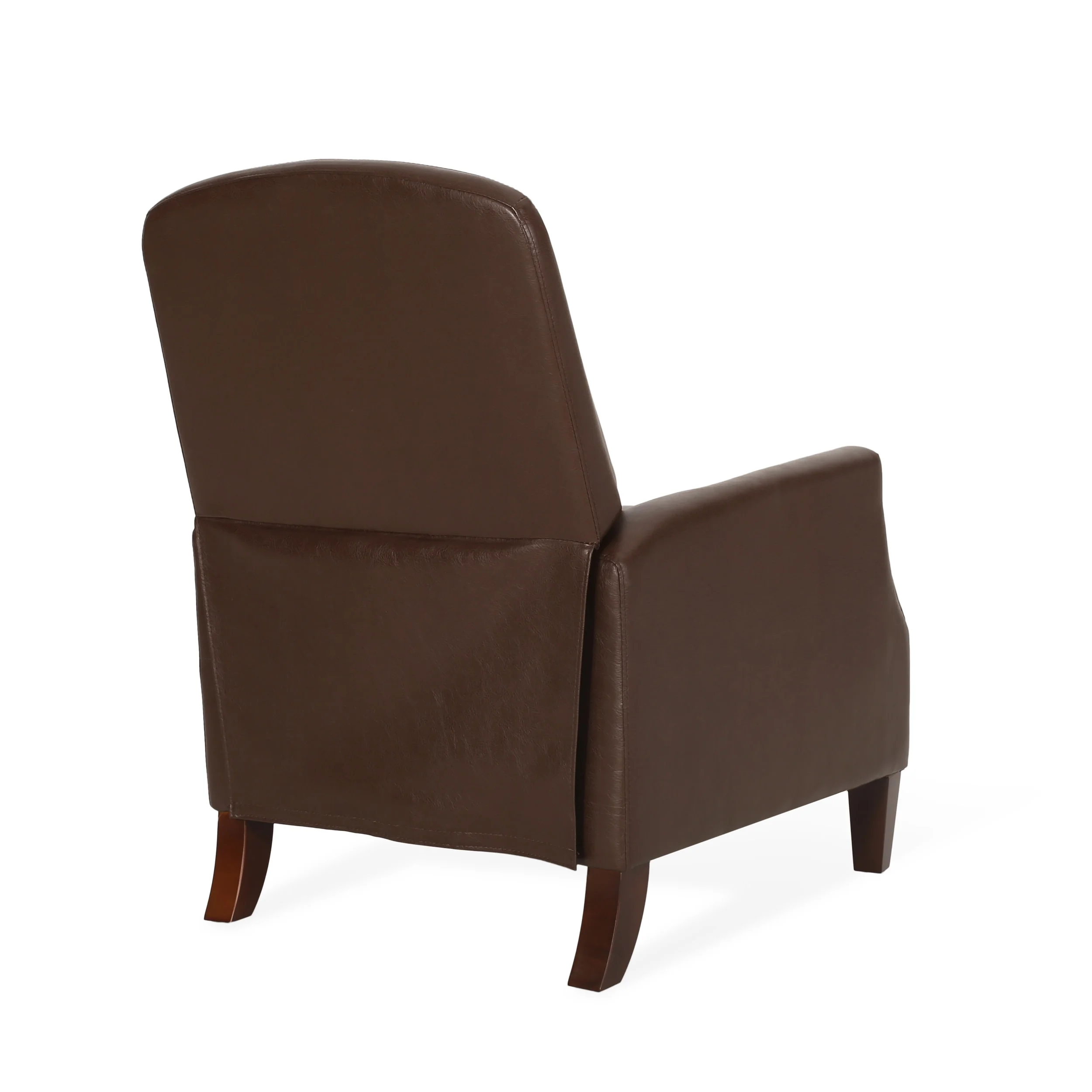 Noble House Holasek Upholstered Pushback Recliner with Nailhead Trim, Dark Brown and Espresso