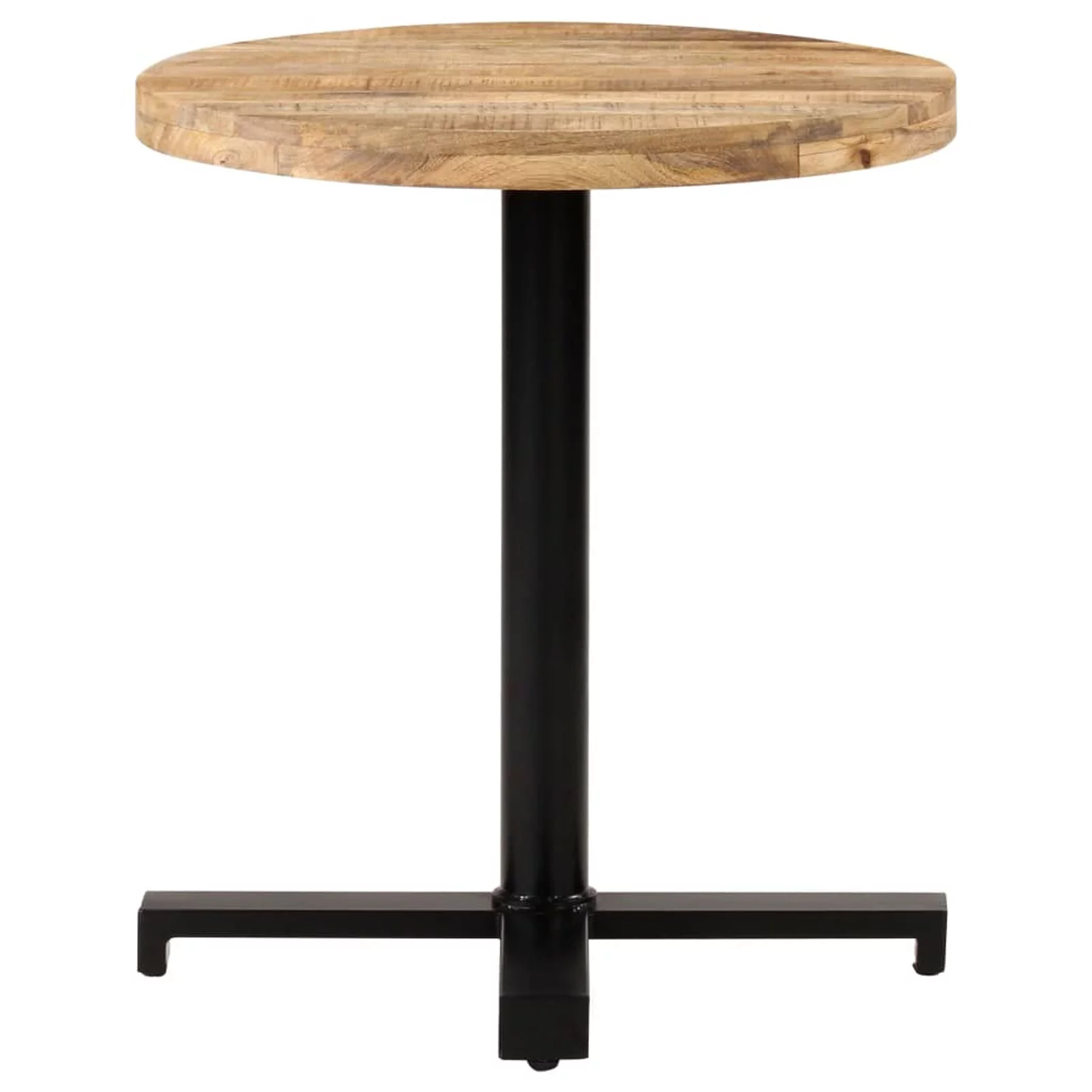 moobody Bistro Table Rough Mango Wood Round Tabletop Bar Table with Iron Base Counter Height Pub Table for Kitchen, Dining Room, Cafe, Home Furniture 27.6 x 29.5 Inches (Diameter x H)