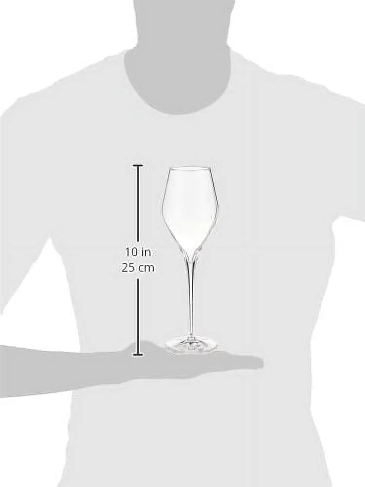 MRU Tritan Crystal Glass Finesse Stemware Collection Champagne Flute with Effervescence Points (Set of 6), 10.0 oz, Clear