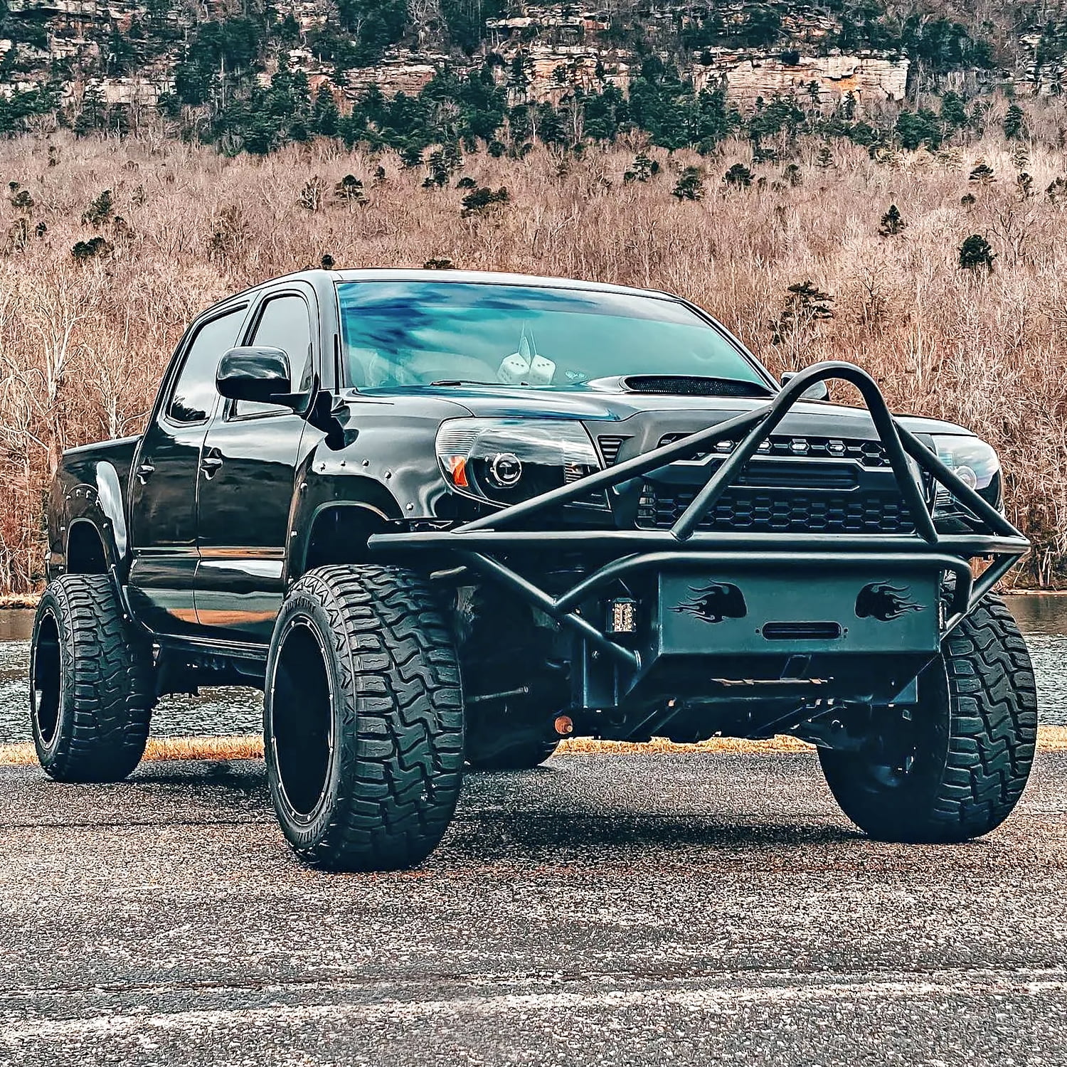 Spec-D Tuning Black Clear Projector Headlights Compatible with 2005-2011 Toyota Tacoma Left + Right Pair Headlamps Assembly