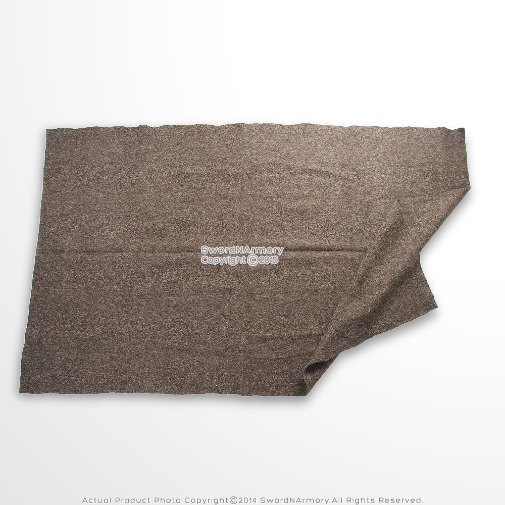 Munetoshi Natural Wool Hand Loomed Woven Medieval Style Camp Blanket Coarse 93