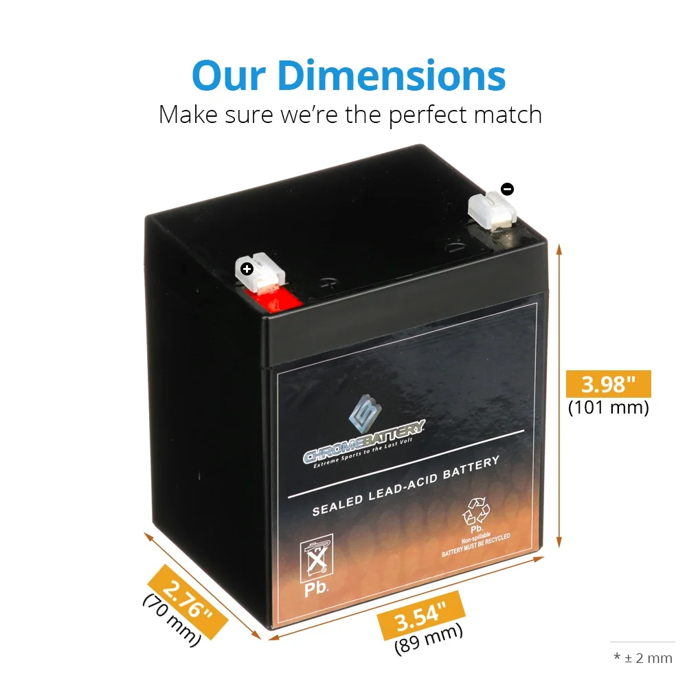 Chrome Battery 12V (12 Volts) 4Ah Bsl1050 Bsl1055 Pc1240 Bp512 SLA Battery