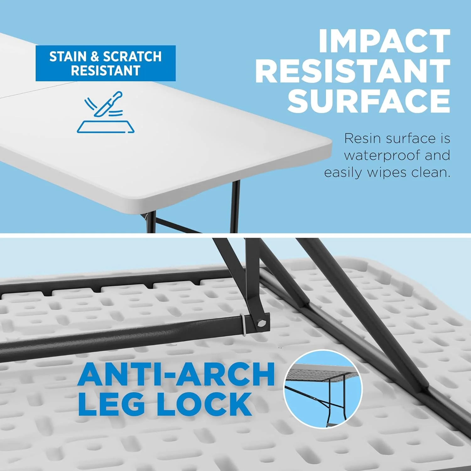 Folding Table 6-Foot X 30 inch, White Plastic