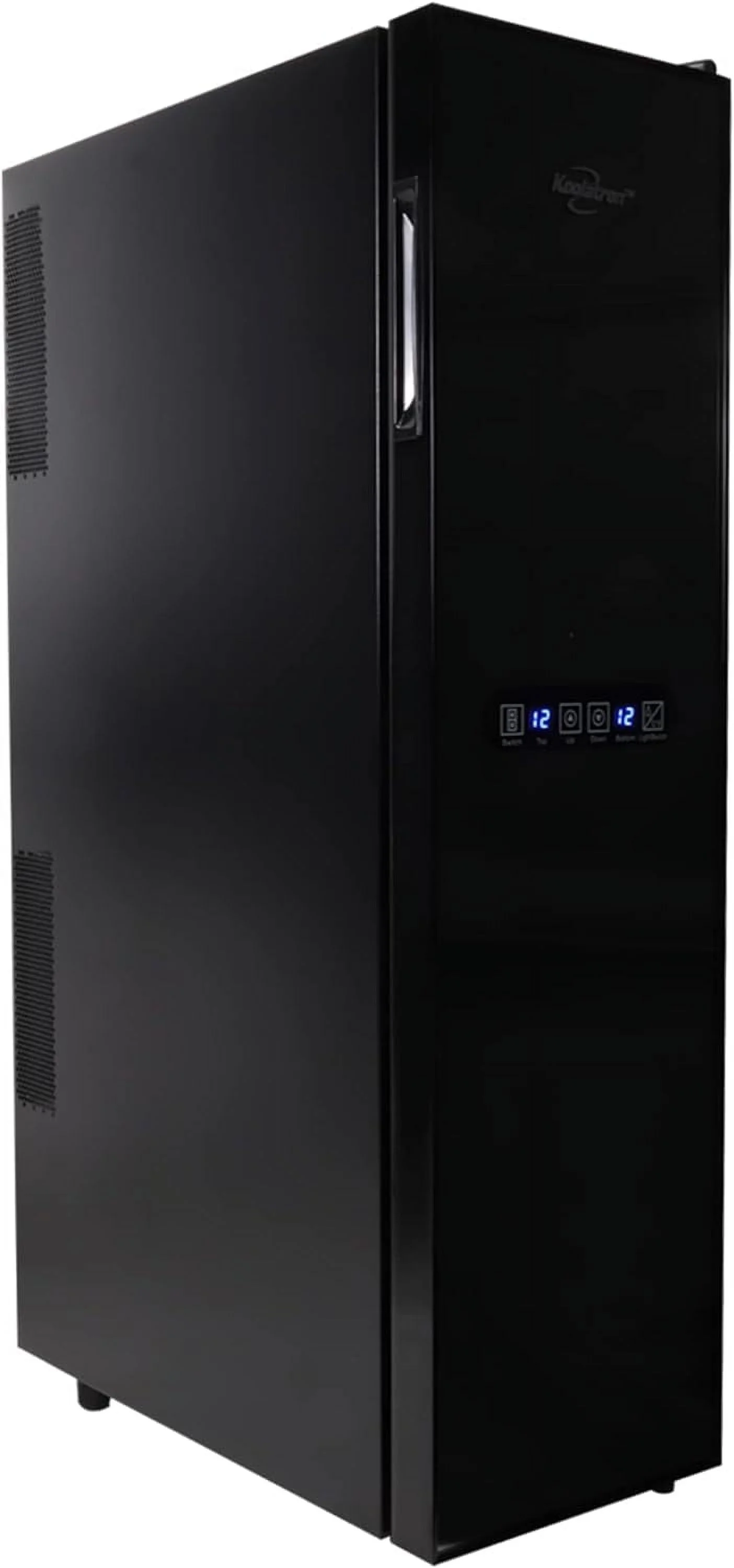 18 Bottle Slim Dual Zone Wine Cooler, Black Thermoelectric Wine Fridge, 1.9 Cu. Ft (53L) Freestanding Wine Cellar, Red, White, Sparkling Wine Storage For Home Bar, Kitchen, Apartment, Condo