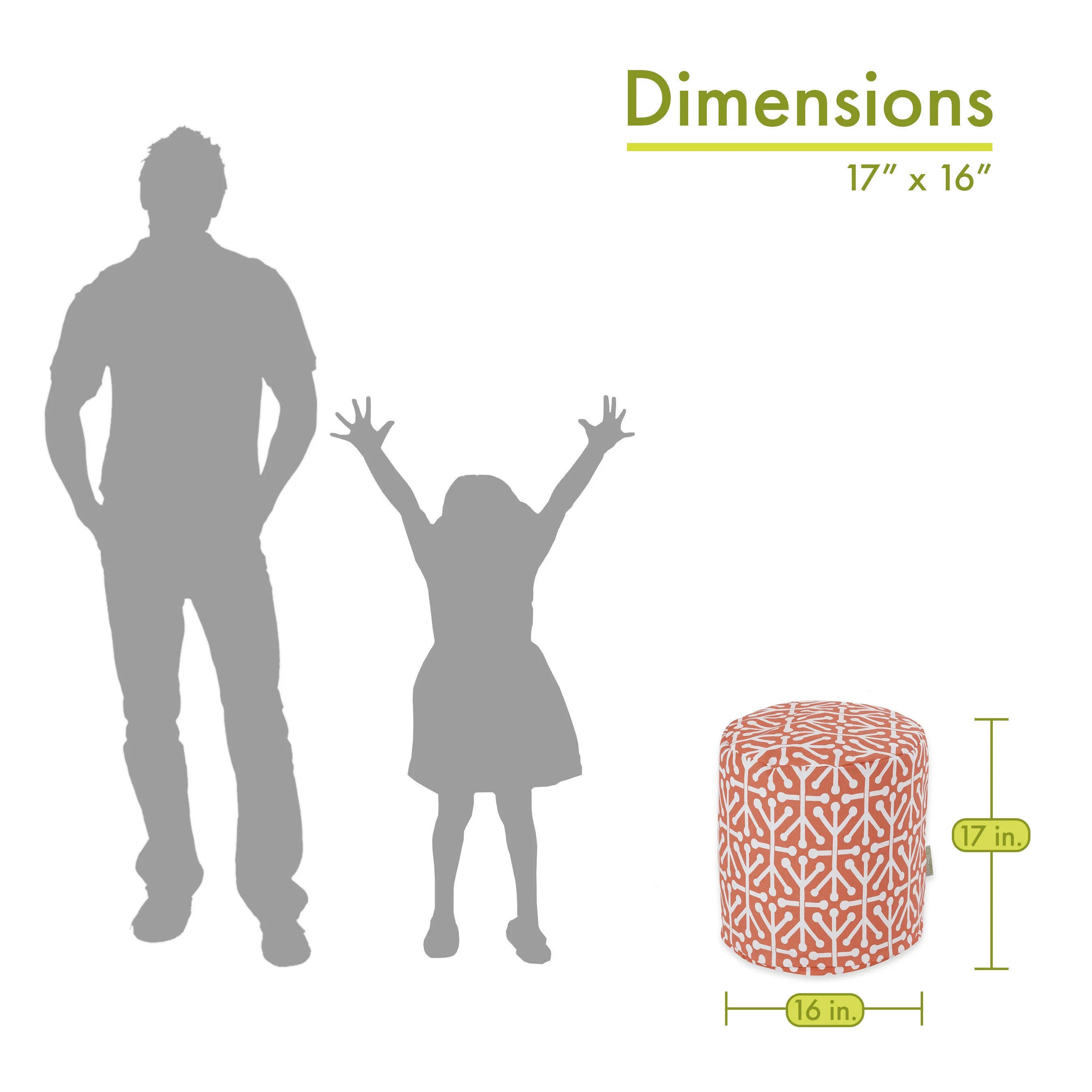 Majestic Home Goods Aruba Indoor Outdoor Ottoman Pouf