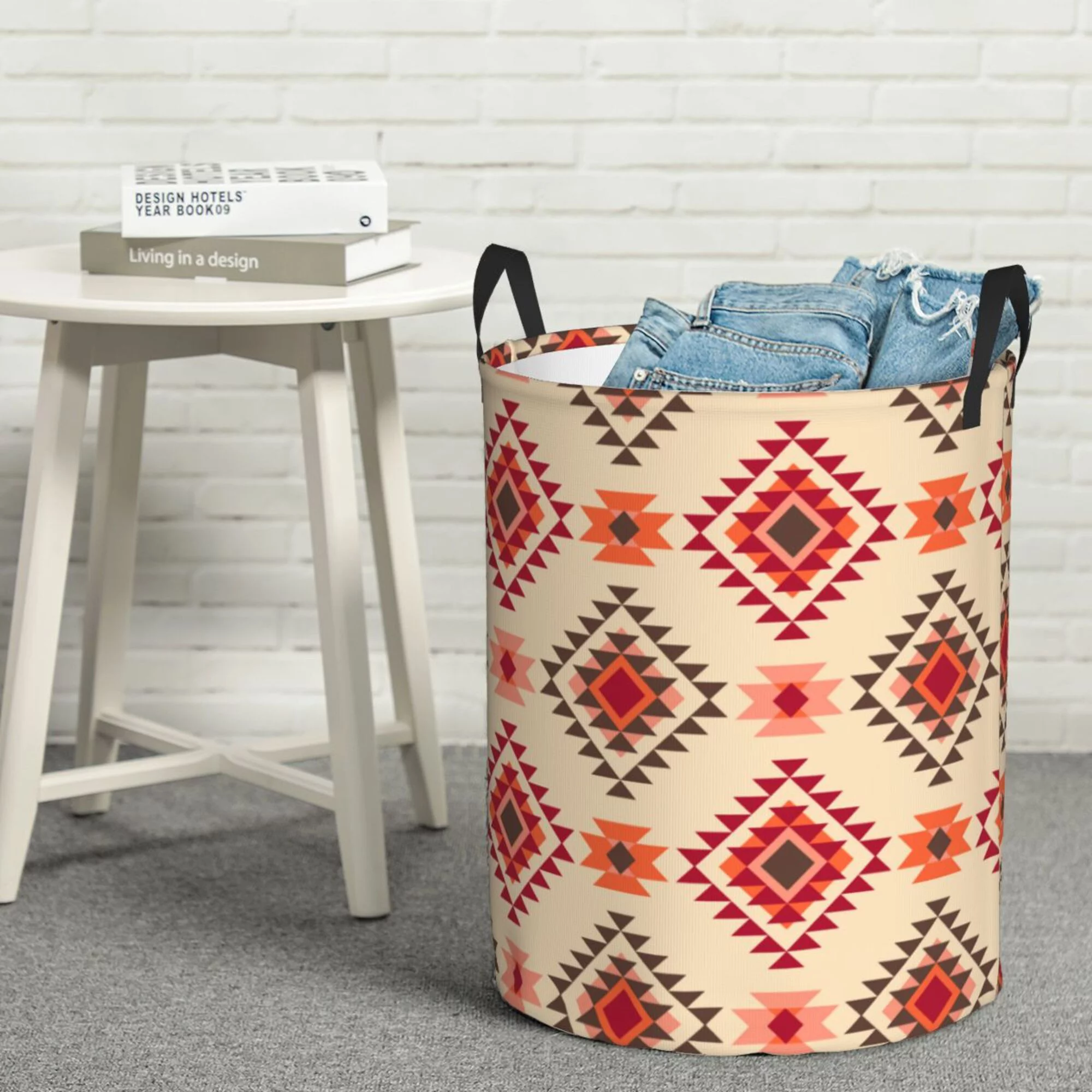 ZICANCN Laundry Basket Organizer, Boho Ethnic Native Style Collapsible Hamper for Bathroom Bedroom Laundry Room, Small Size
