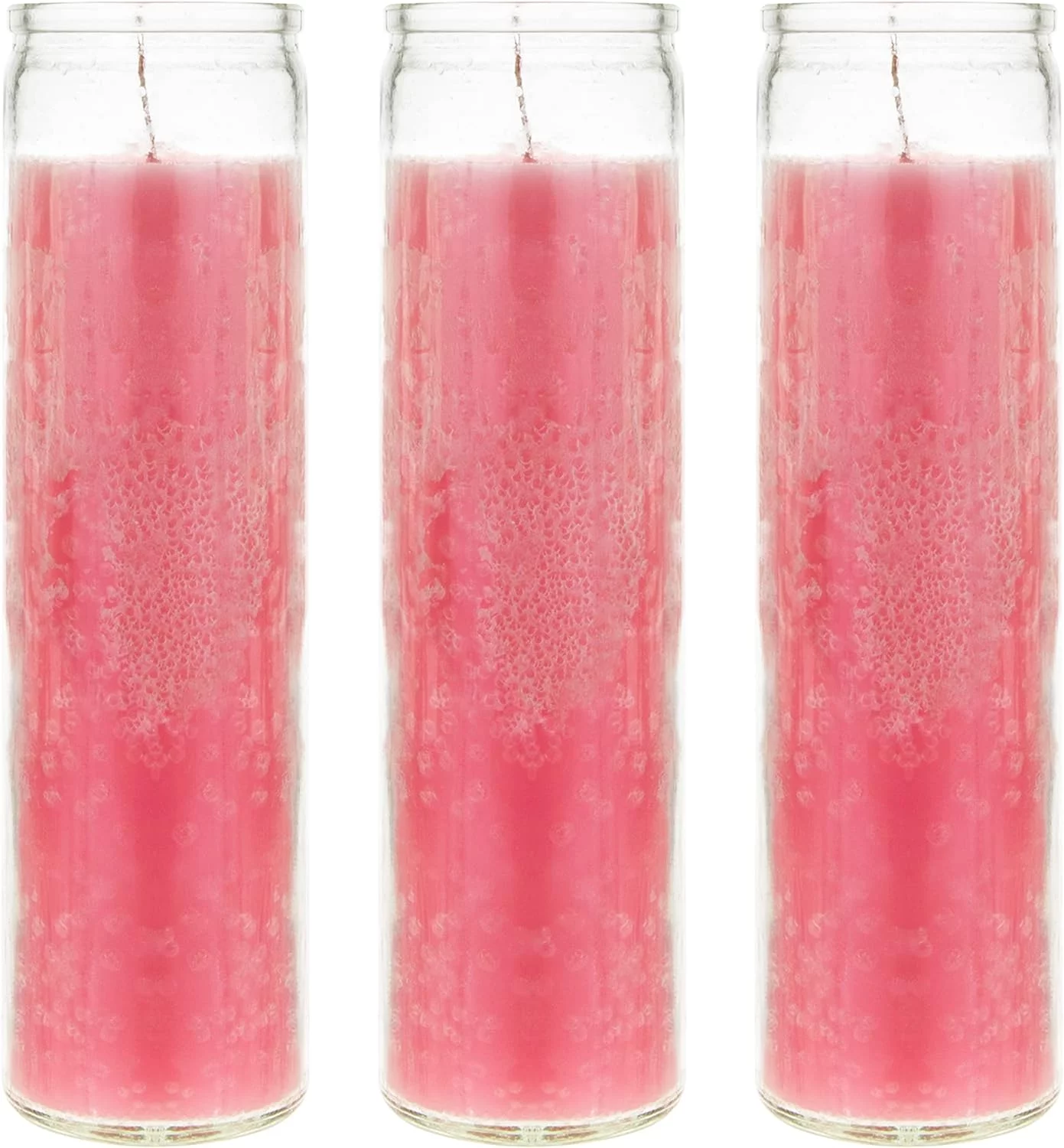 3 Pcs Unscented 7 Day Devotional Prayer Glass Container Candle, Premium Wax  2 Inch X 8 Inch, Great For Sanctuary, Vigils, Prayers, Blessing, Religious  More