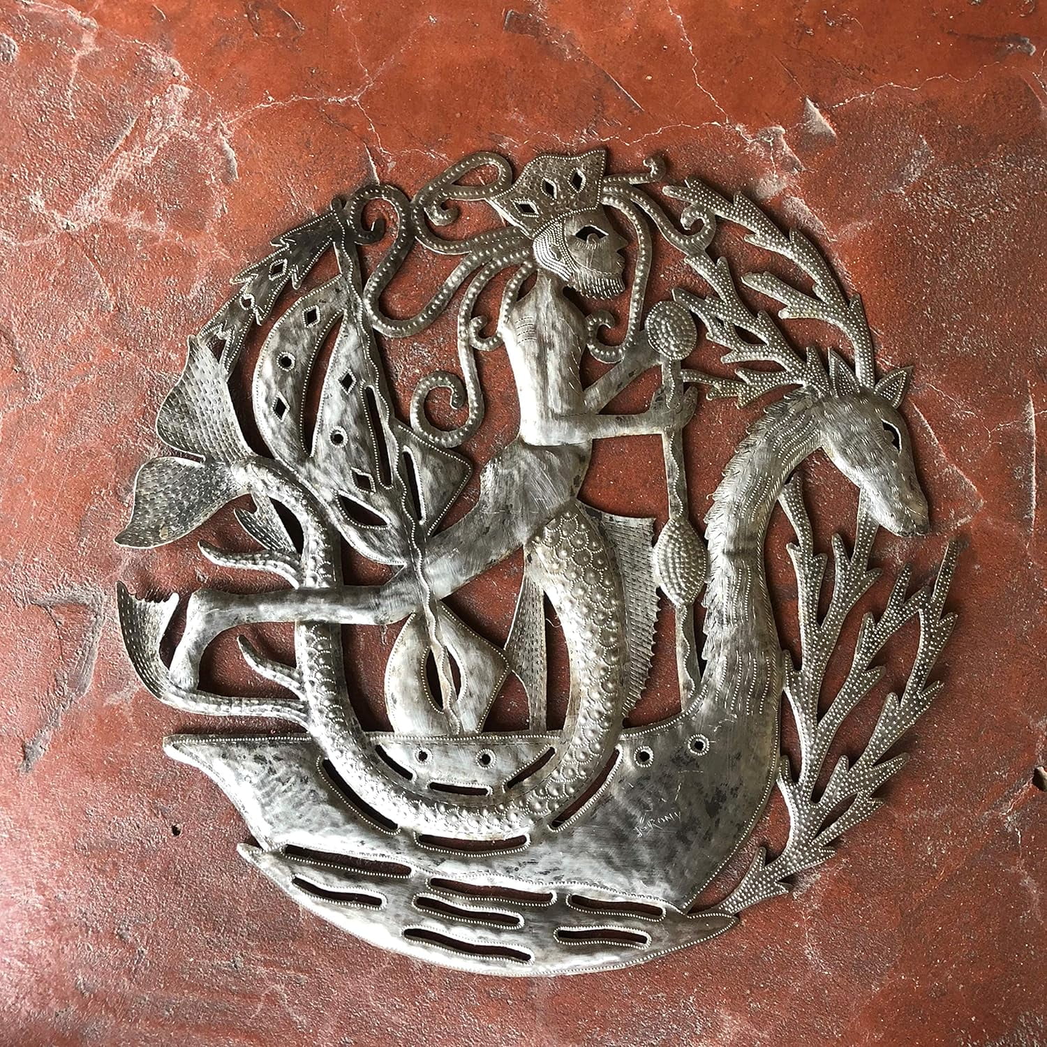 King Of The Sea, Haiti Metal Wall Art Sculpture, Limited Edition, Nautical Home Decor 23 In.