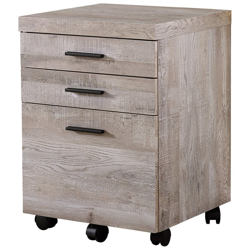 Home Square 3 Drawer Vertical Mobile Filing Cabinet Set in Taupe Gray (Set of 2)