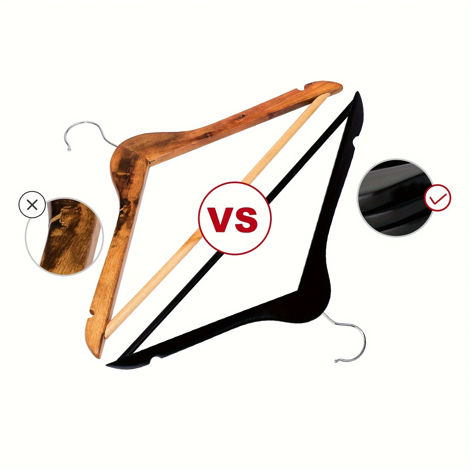 Solid Wooden Hangers 20 Pack, Wood Suit Hangers with Extra Smooth Finish, Precisely Cut Notches and Chrome Swivel Hook, Clothes Hangers for Shirt Coat Jacket Dress, Natural