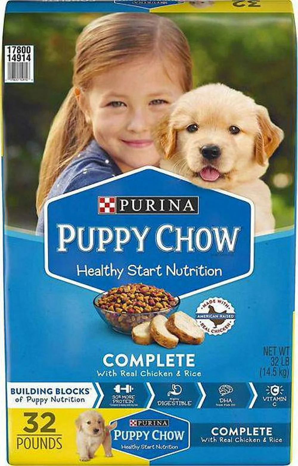 Purina Puppy Chow High Protein Dry Puppy Food, Complete with Real Chicken 30lb