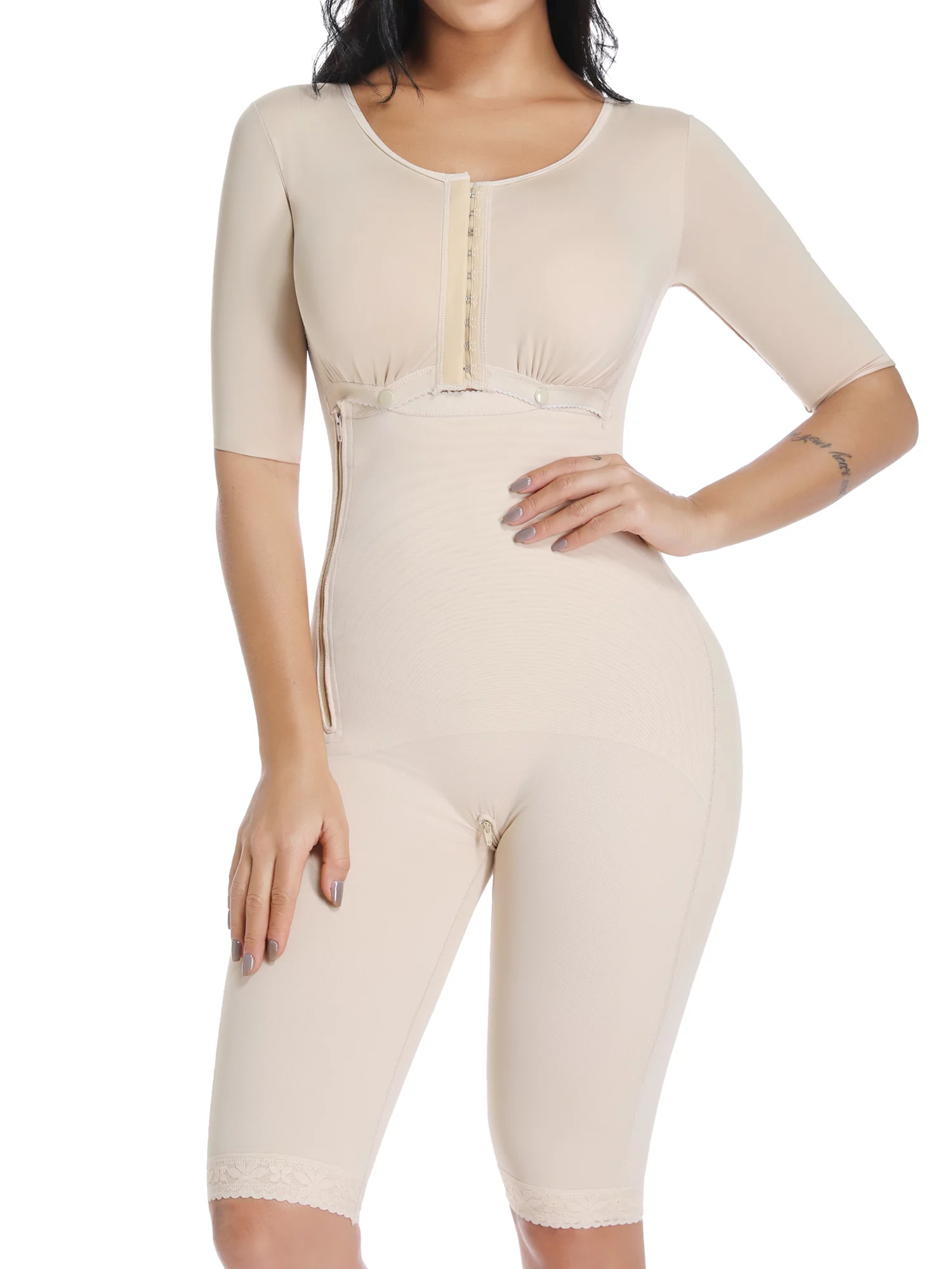 QRIC Postpartum Post Surgery Girdles for Women Shapewear Full Bodysuit Fajas Colombianas Reductoras y Moldeadoras