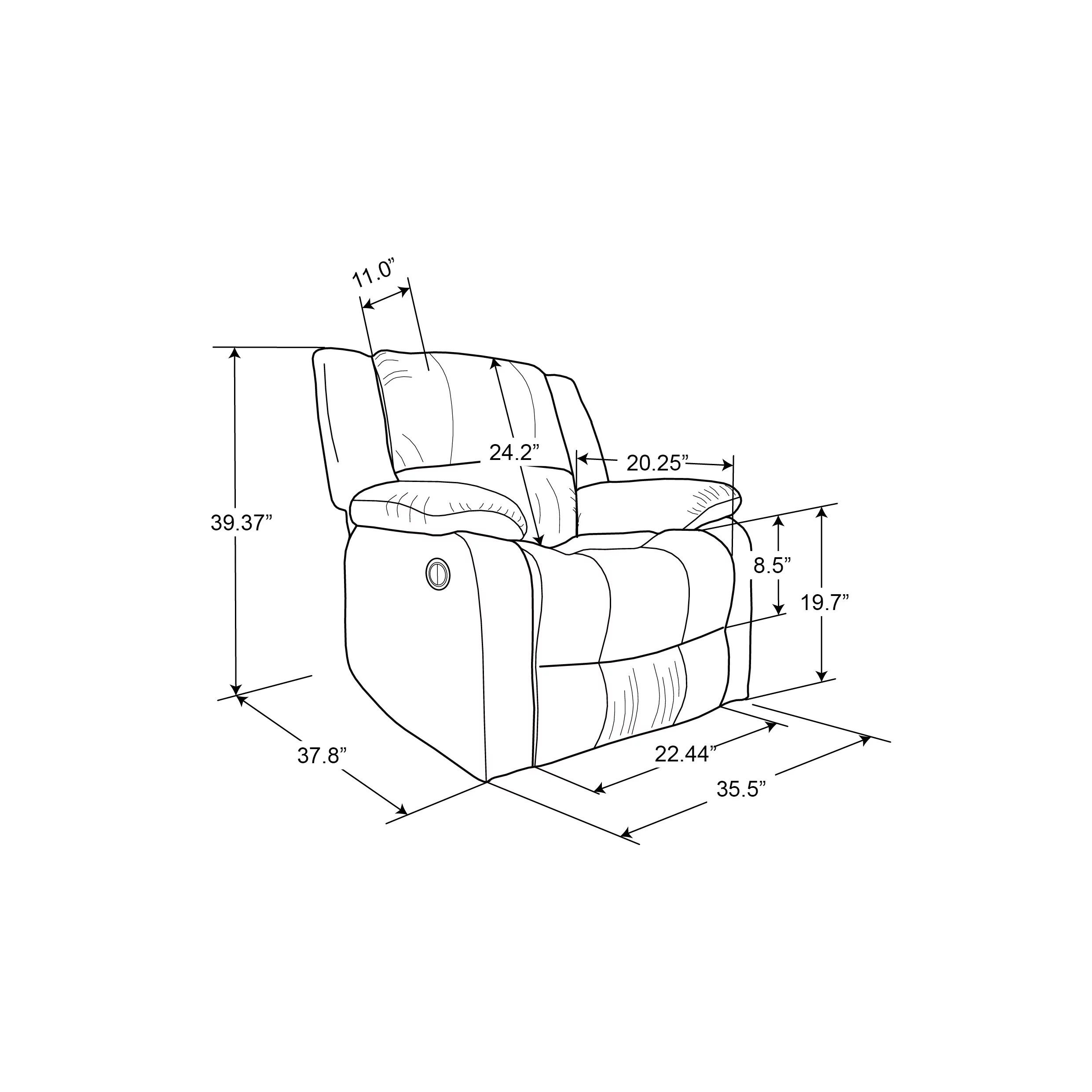 Relax-A-Lounger Paxton Power Recliner by Relax-A-Lounger, Java Brown Fabric