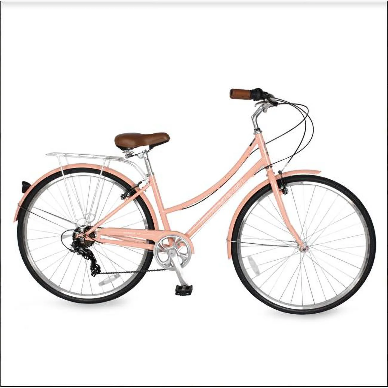 39 in. 700C V7 Peach Roasca-7SP City Bike