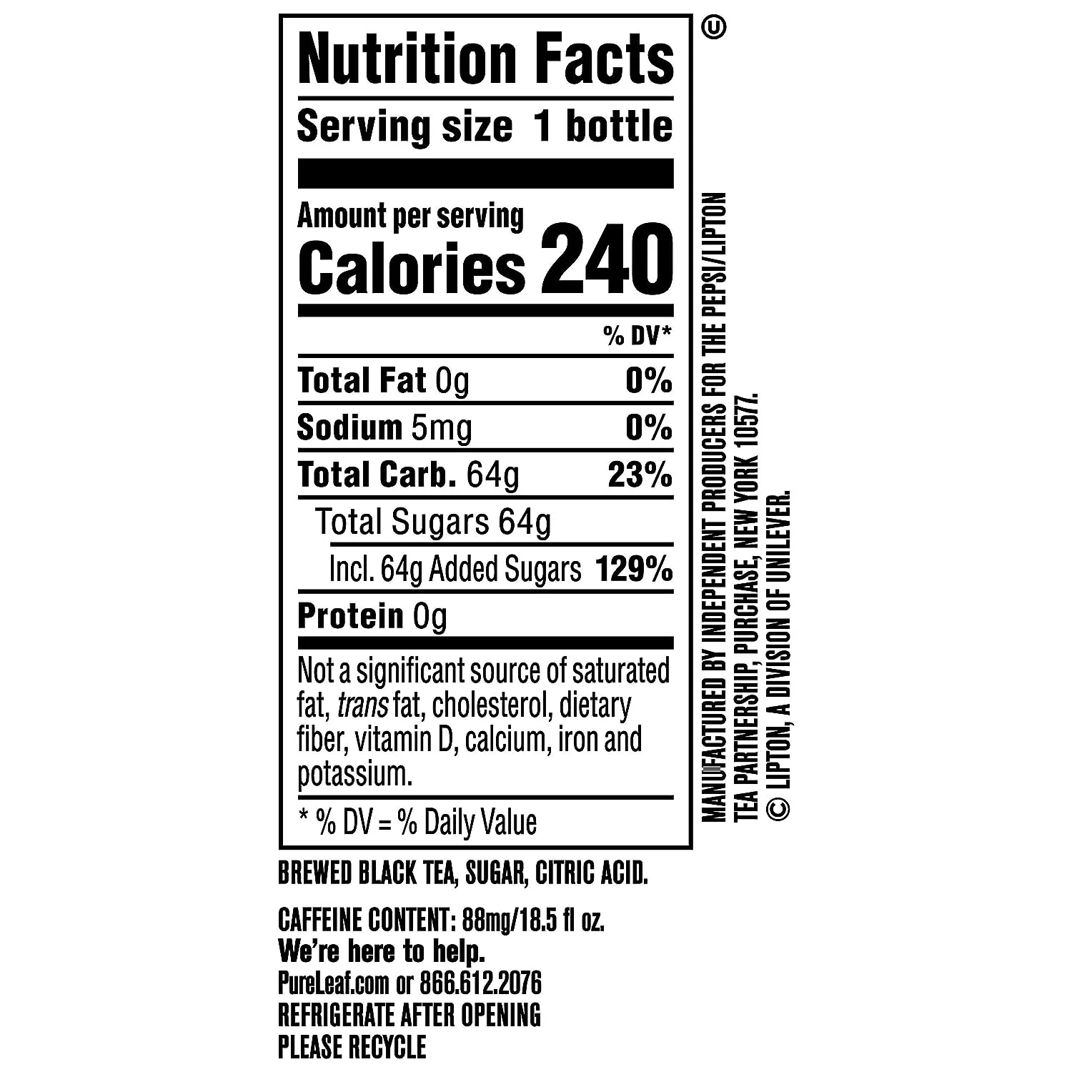 Pure Leaf Extra Sweet Real Brewed Iced Tea, 18.5 fl oz, 12 Pack Bottles