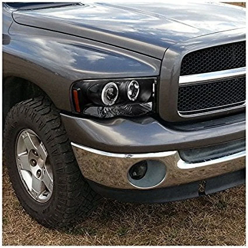 Spec-D Tuning 2LHP-RAM02JM-TM Dodge Ram Black Led Halo Projector Head Lights