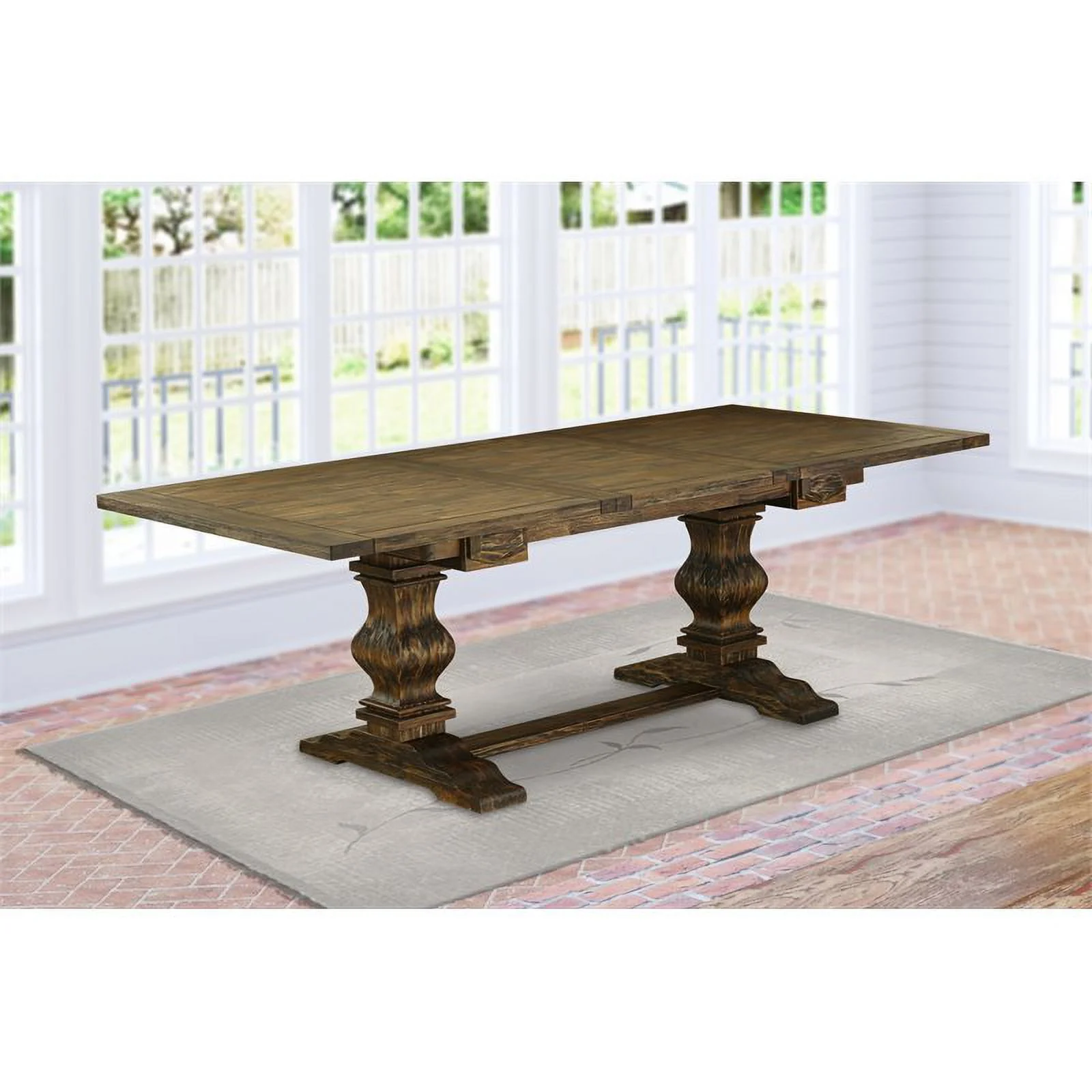 Pemberly Row Rectangular Wood Dining Table in Jacobean Brown