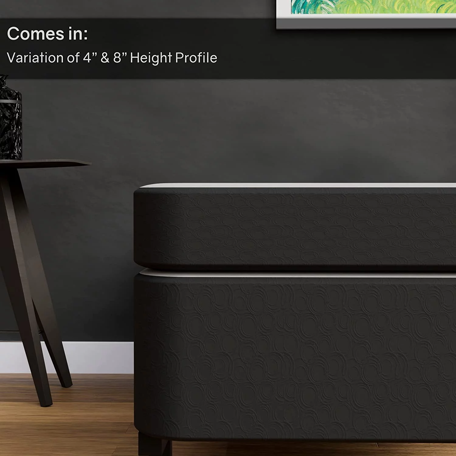 YILAN Wood Split Low Profile Traditional 4-inch Fully Assembled Foundation Set-Strong Structure – Luxurious Durable Bedding Twin Mattress Box Springs – Black