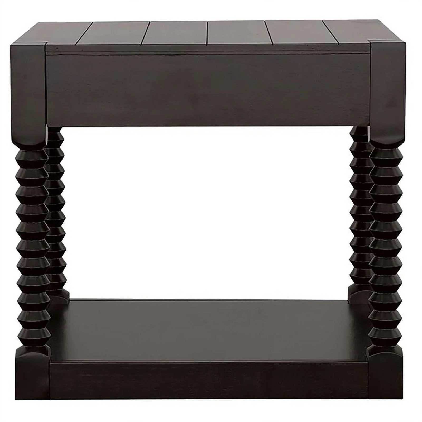 Pemberly Row 1-drawer Traditional Wood End Table in Coffee Bean