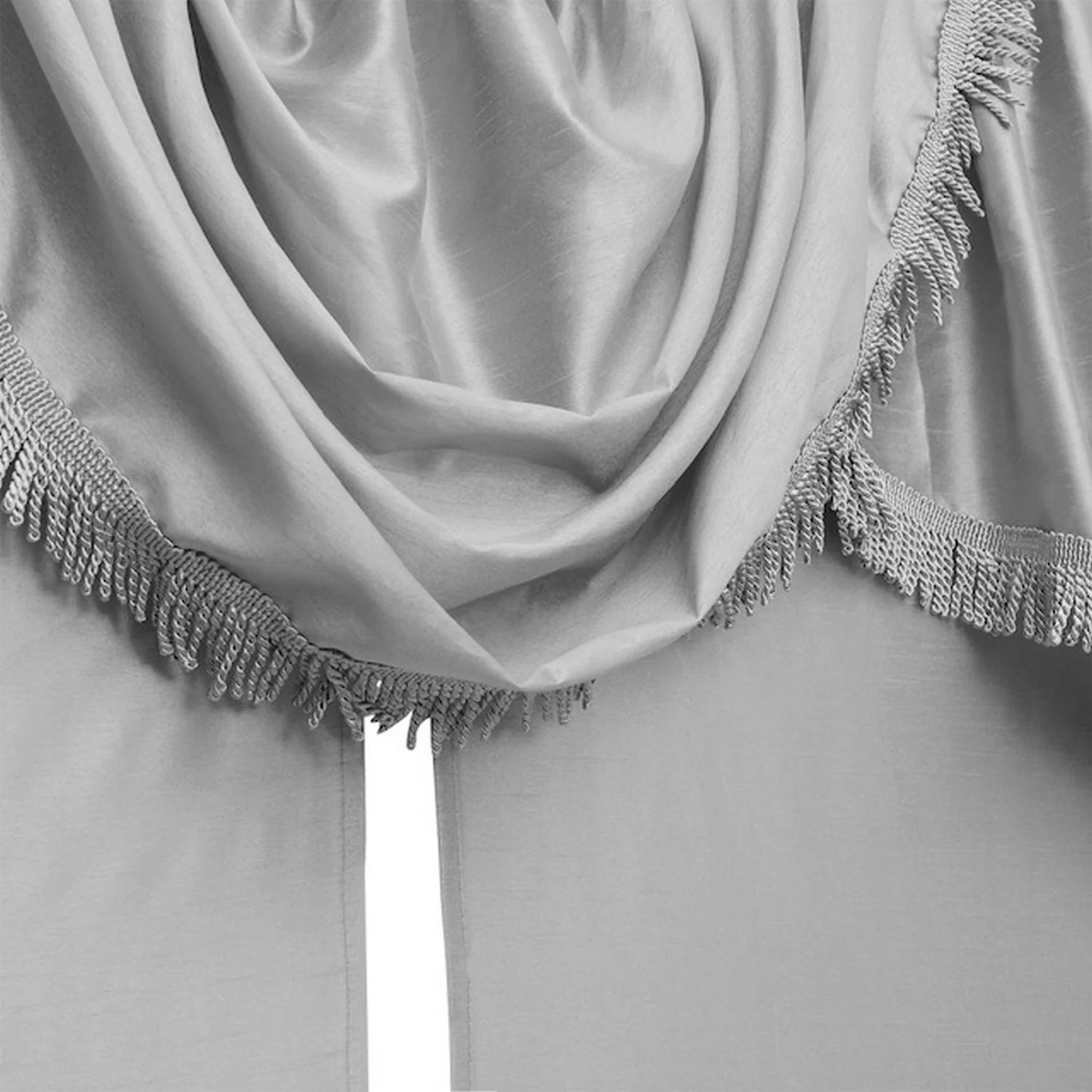 Sorento Faux Silk Rod Pocket 5-Piece Complete Window Curtains Set, Gray, 56x84 Inches