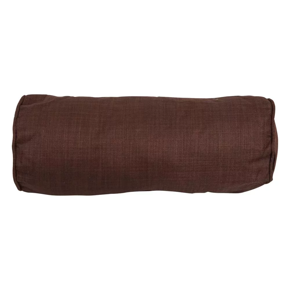 Blazing Needles  20 x 8 in. Double-Corded Spun Polyester Bolster Pillows with Inserts, Cocoa - Set of 2