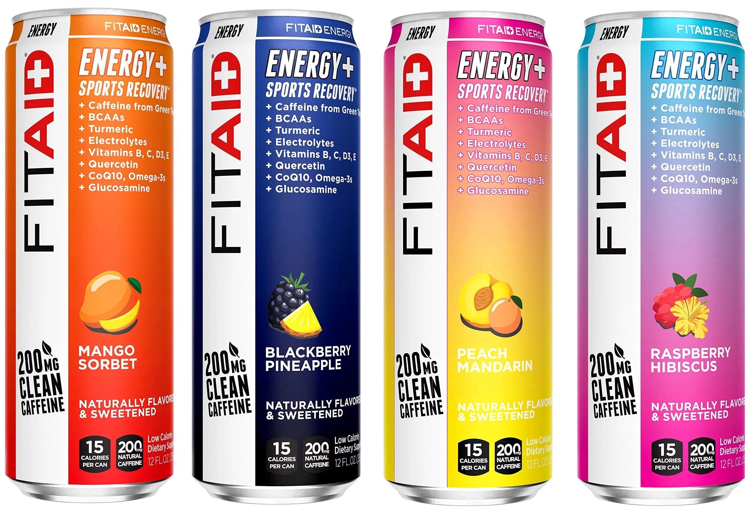 Lifeaid Fitaid Energy Drink, 200Mg Natural Caffeine, Keto, 15 Calories, Variety Pack, Bcaas, Quercetin, Electrolytes, Omega-3S, Paleo, Vegan & Gluten-Free, 12-Oz. Cans (Pack Of 24)