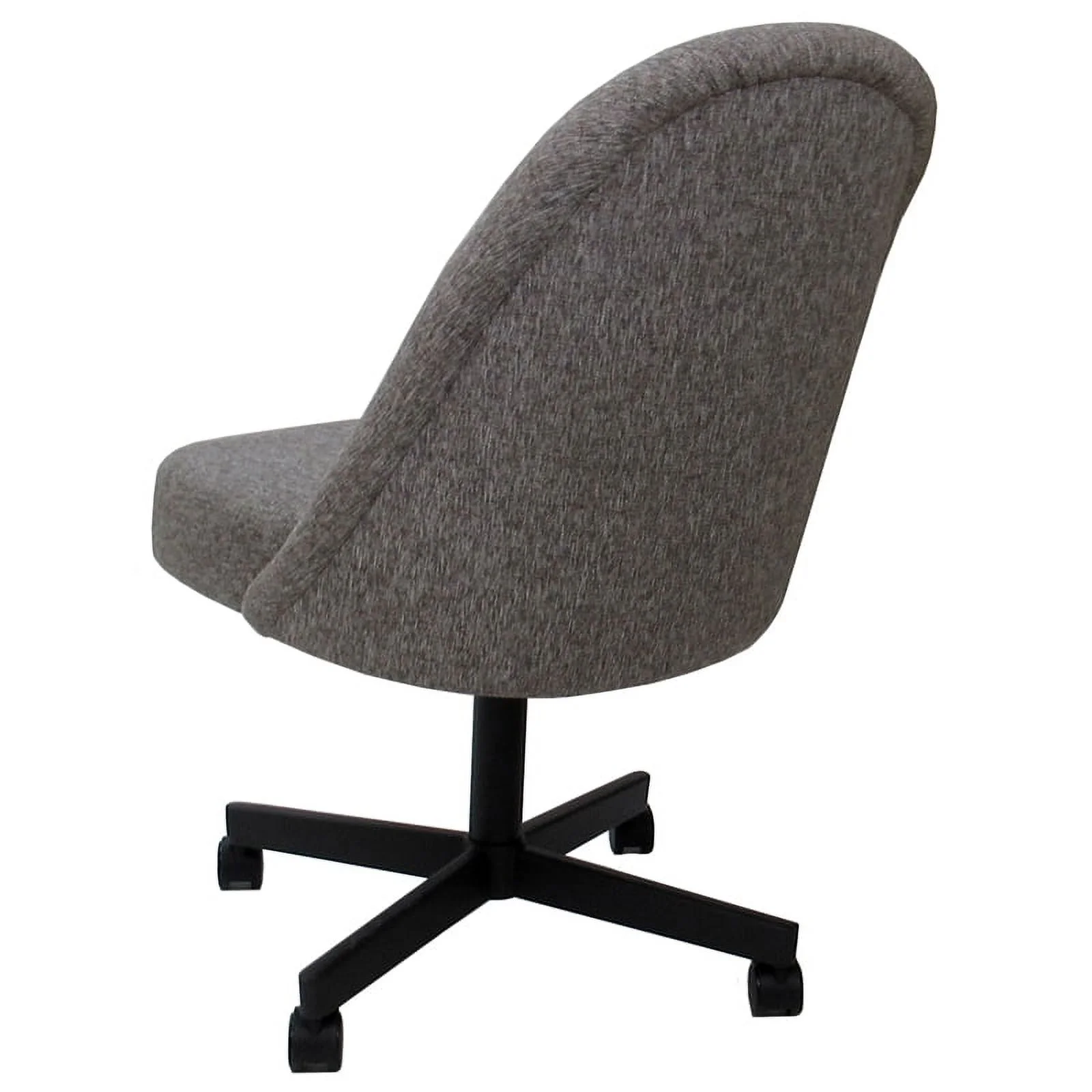 M-235 Dinette Swivel Metal Caster Chairs - Crackle Glass - Mojeva Grey - Black