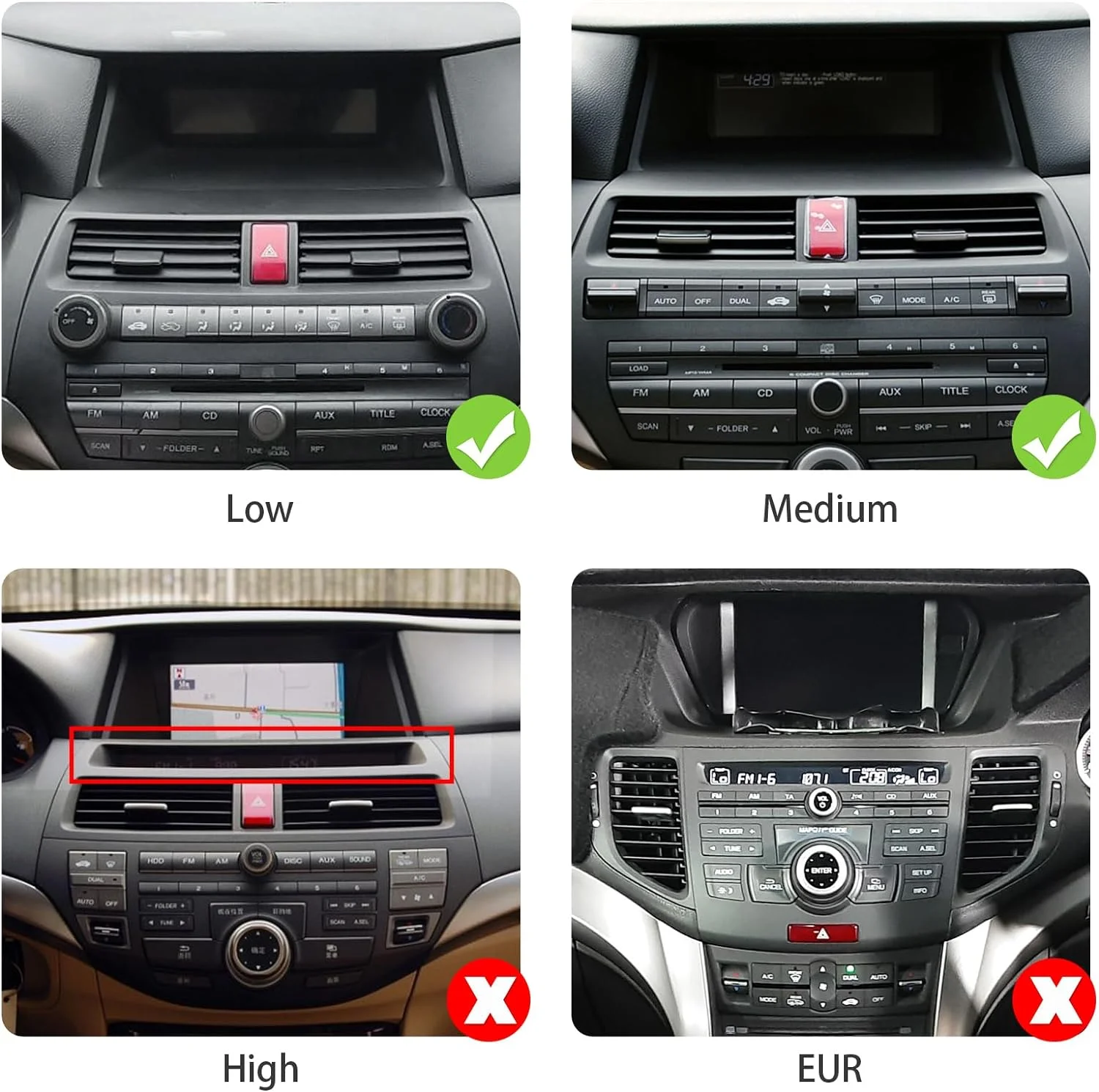 THONZER 2+32G 10.1 inches Android 10 Double Din Car Stereo for Honda Accord 8th 2008 2009 2010 2011 IPS Touchscreen Screen Car Radio with Carplay & Android Auto Support Backup Camera GPS Navi FM BT