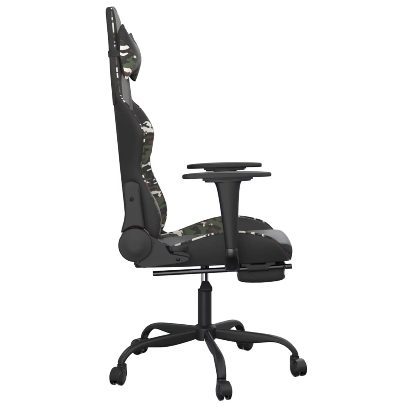 Tomshoo Massage Gaming Chair with Footrest Black&Camouflage Faux Leather