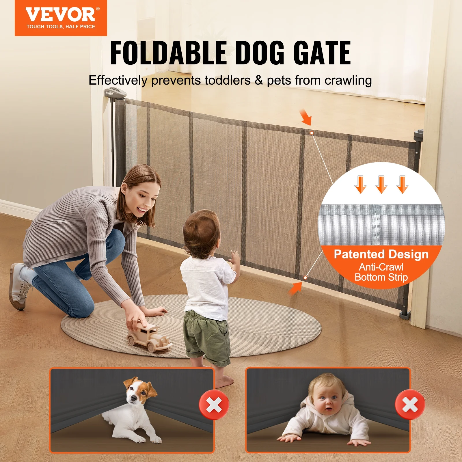 SKYSHALO Retractable Baby Gate, 34.2