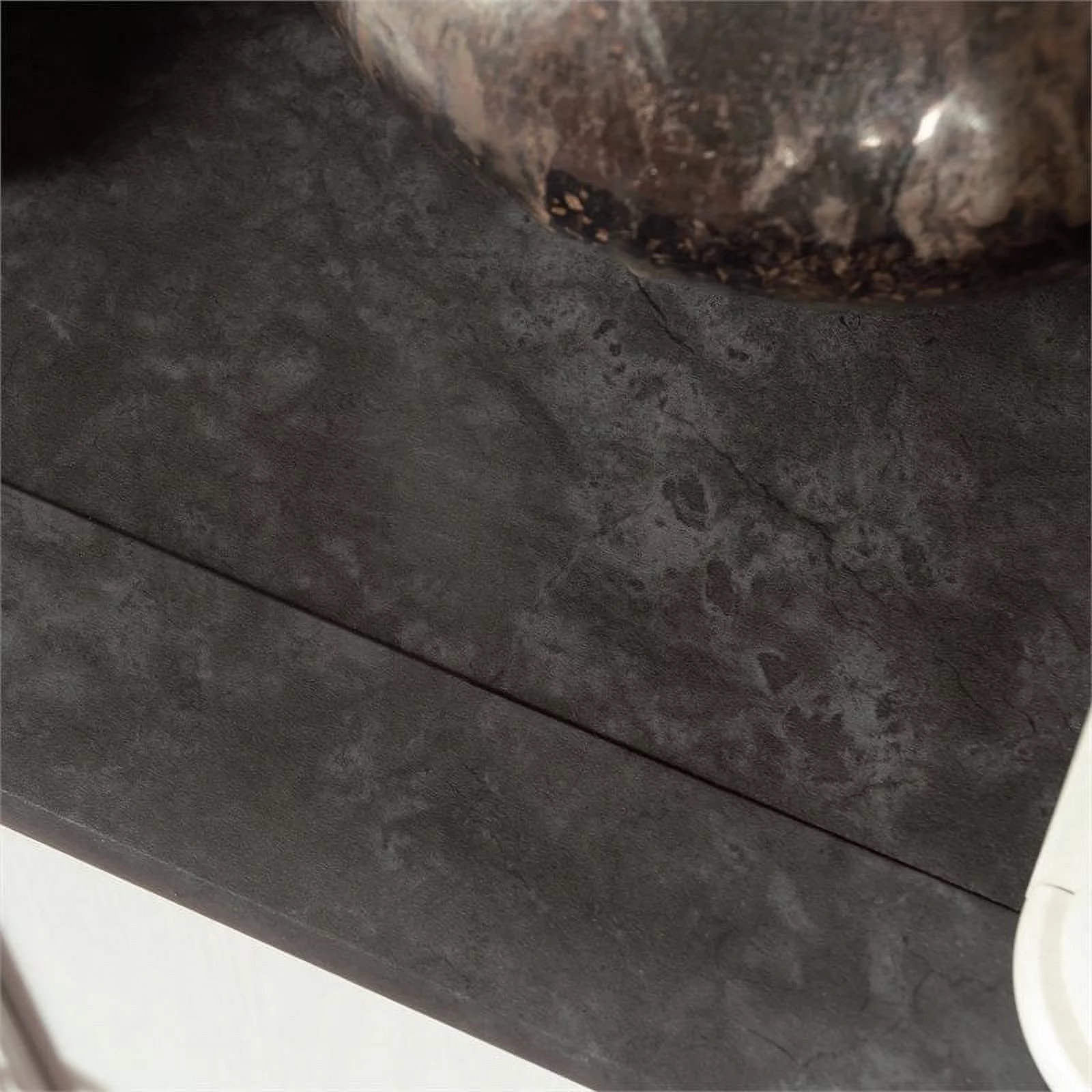 Pemberly Row Engineered Wood Bookcase in Glacier Oak/Rosso Slate Accent