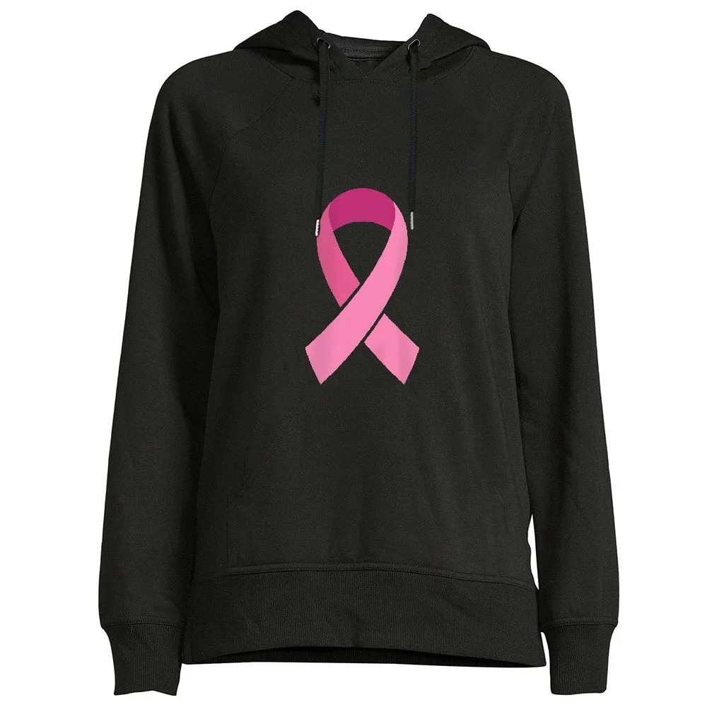 COMIO Women's Long Sleeve Sweatshirt Rick and Morty Hoodie Pink Ribbon Hopeful Ribbon Shirt Black