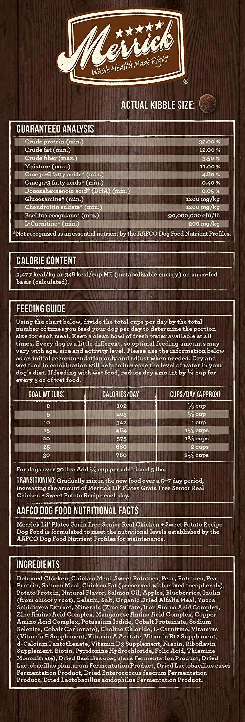 Merrick Lil' Plates Grain-Free Small Breed Real Chicken & Sweet Potato Senior Dry Dog Food, 4lb